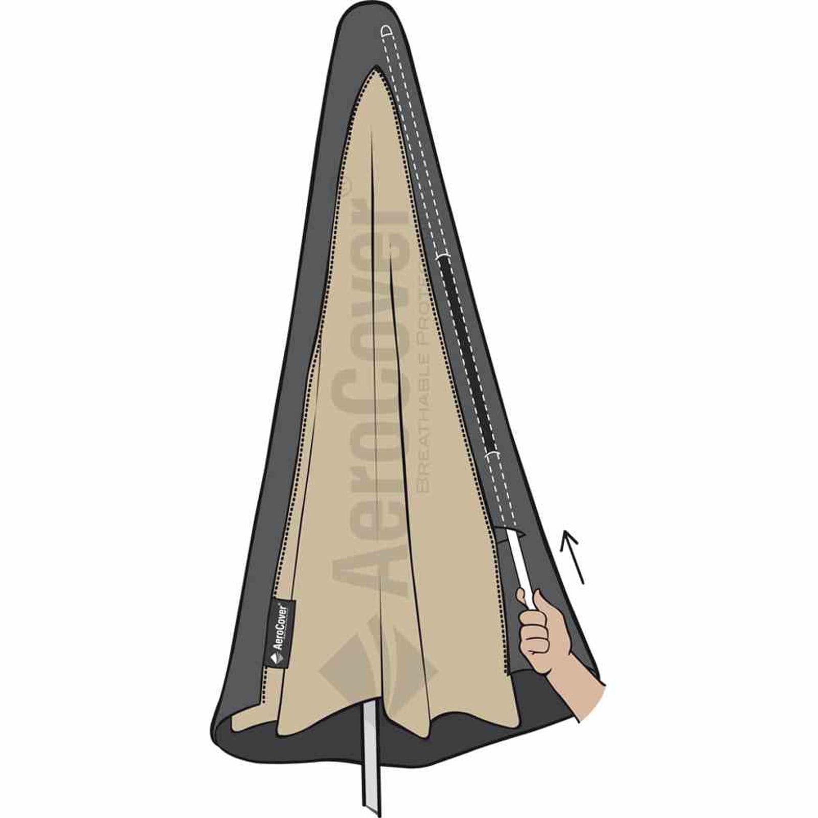 AeroCover Atmungsaktive Schutzh&uuml;lle f&uuml;r Ampelschirme H250x85 cm, &Oslash; 3, 5m - Bild 1