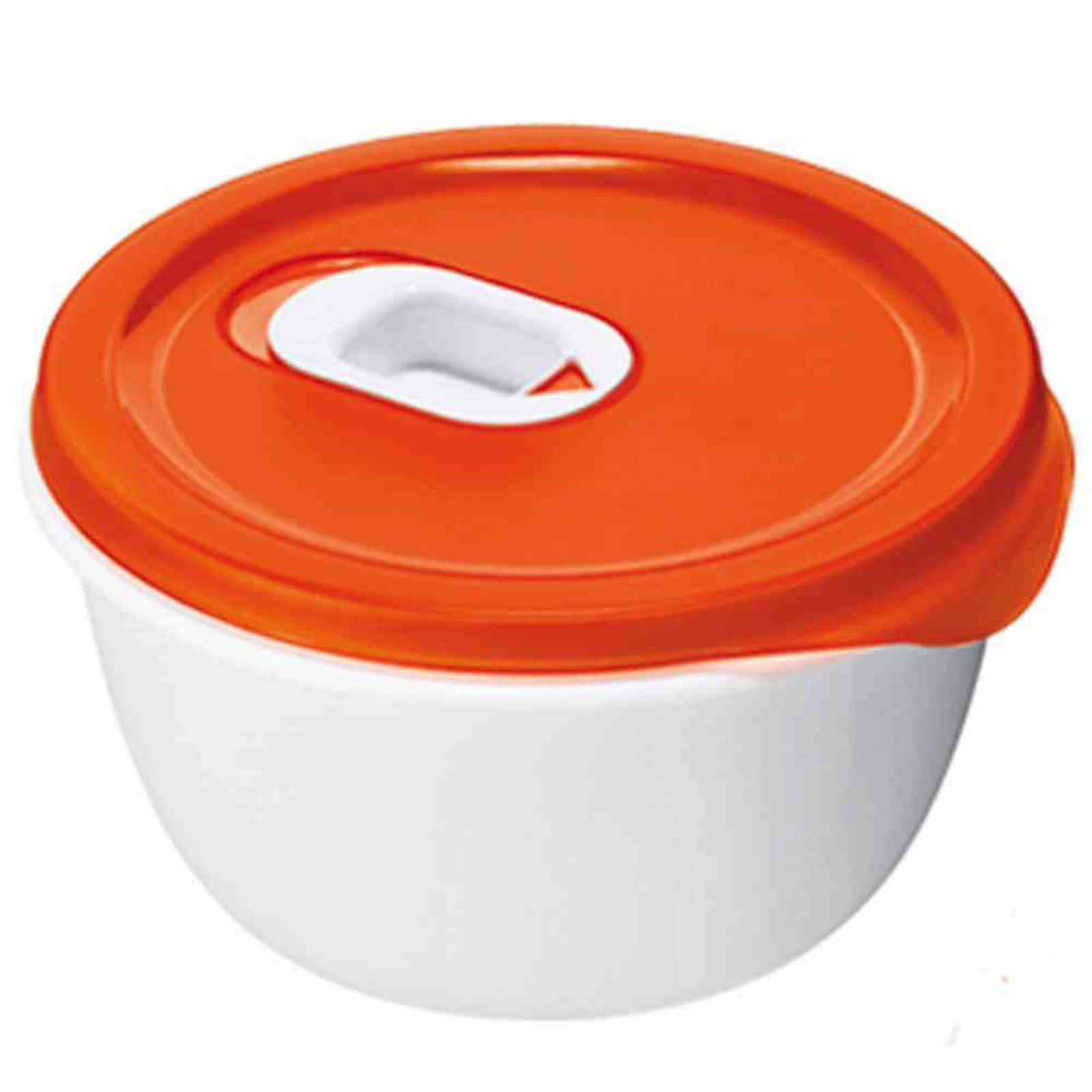 Rotho Mikrowellen-Beh&auml;lter "Clever" 0,8 l wei&szlig;/rot 16 x 16 x 8,5 cm - Bild 1