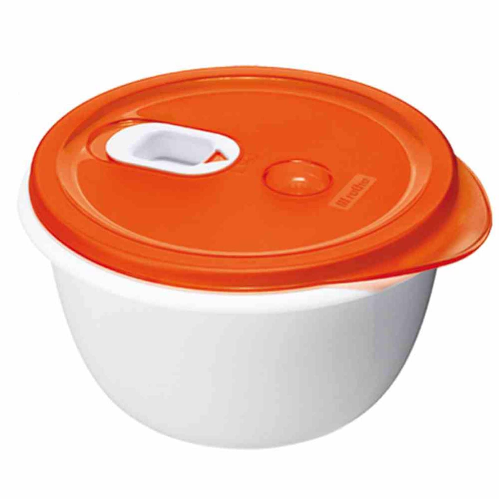 Rotho Mikrowellen-Beh&auml;lter "Clever" 1,6 l wei&szlig;/rot 19 x 19 x 10,5 cm - Bild 1