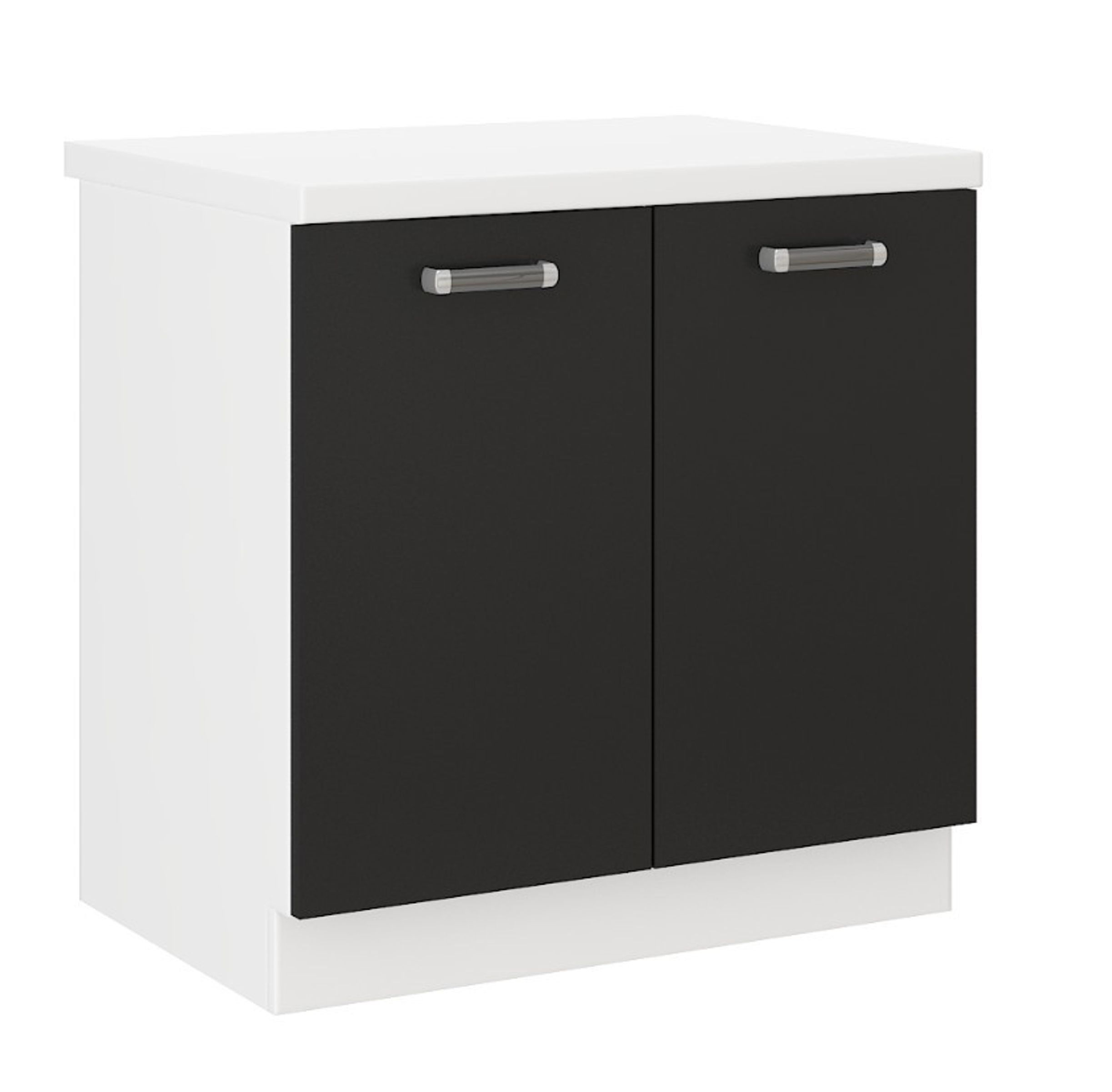 K&uuml;chen Unterschrank 80 cm f&uuml;r das Modell &bdquo;Omega 240 Schwarz + Weiss&ldquo; - Bild 1