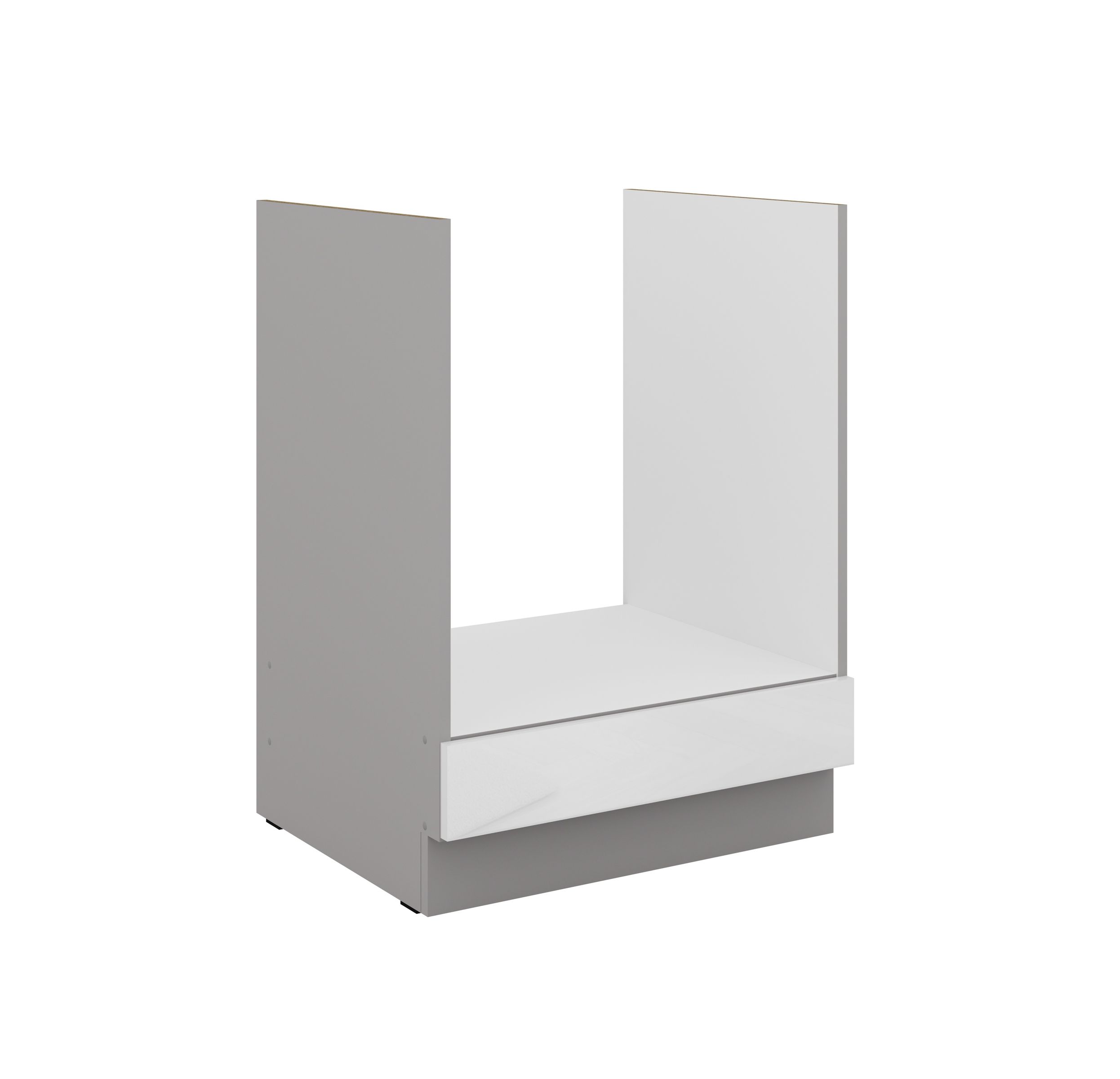 Herd Unterschrank 60 Bianca Wei&szlig; Hochglanz + Grau K&uuml;chenzeile K&uuml;chenblock - Bild 1