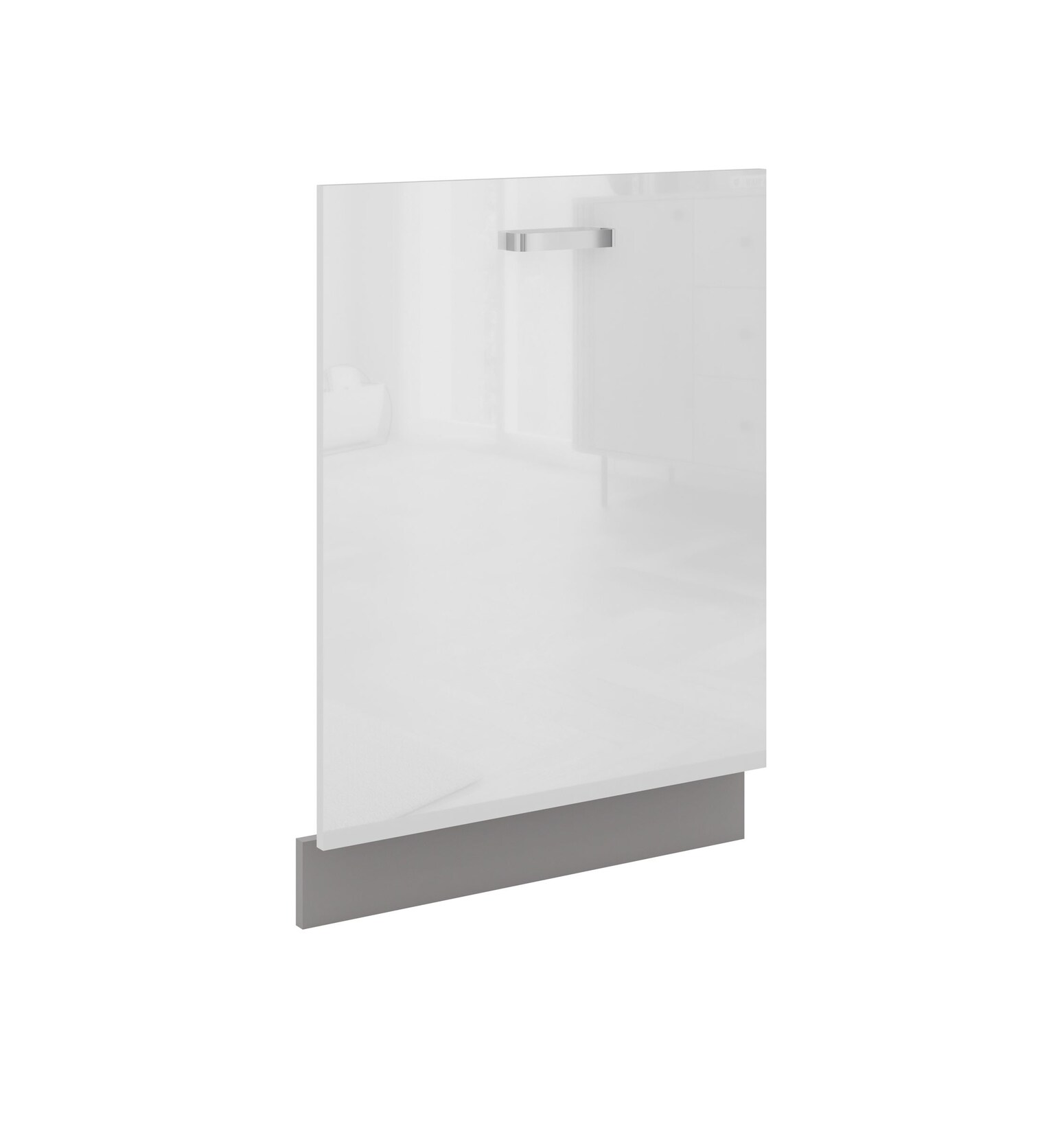 Frontblende Geschirrspüler vollintegriert 60 cm Weiß Hochglanz Küche Bianca Grey