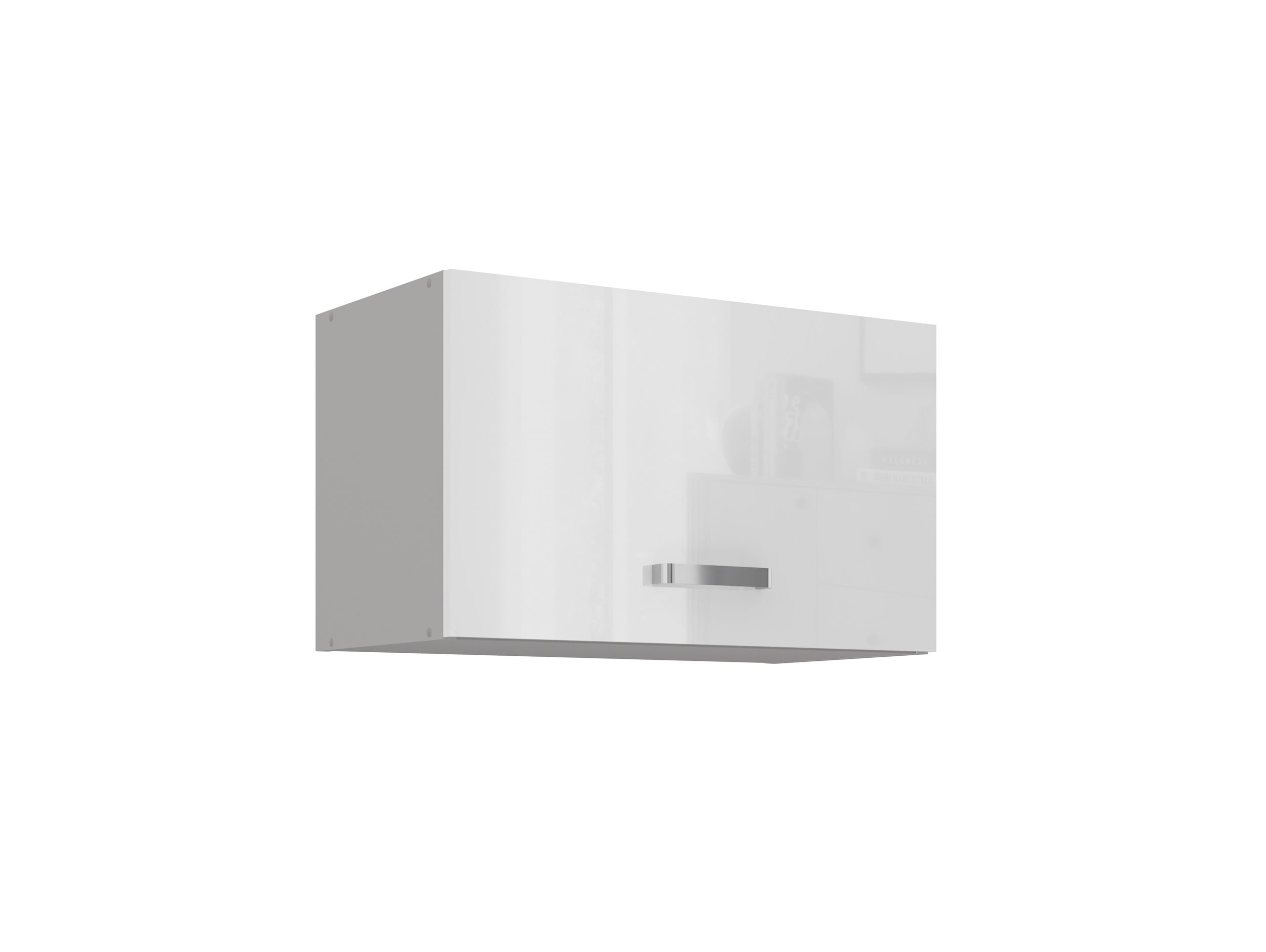 K&uuml;che H&auml;ngeschrank 60 Bianca Wei&szlig; Hochglanz + Grau K&uuml;chenzeile K&uuml;chenblock - Bild 1