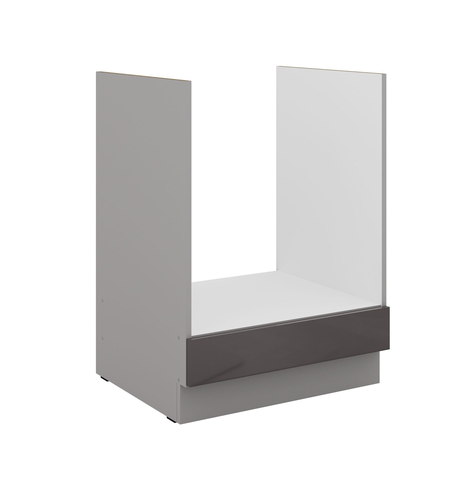 Herd Unterschrank 60 cm Hochglanz Grau Küchenzeile Küchenblock Küche Grey Bianca