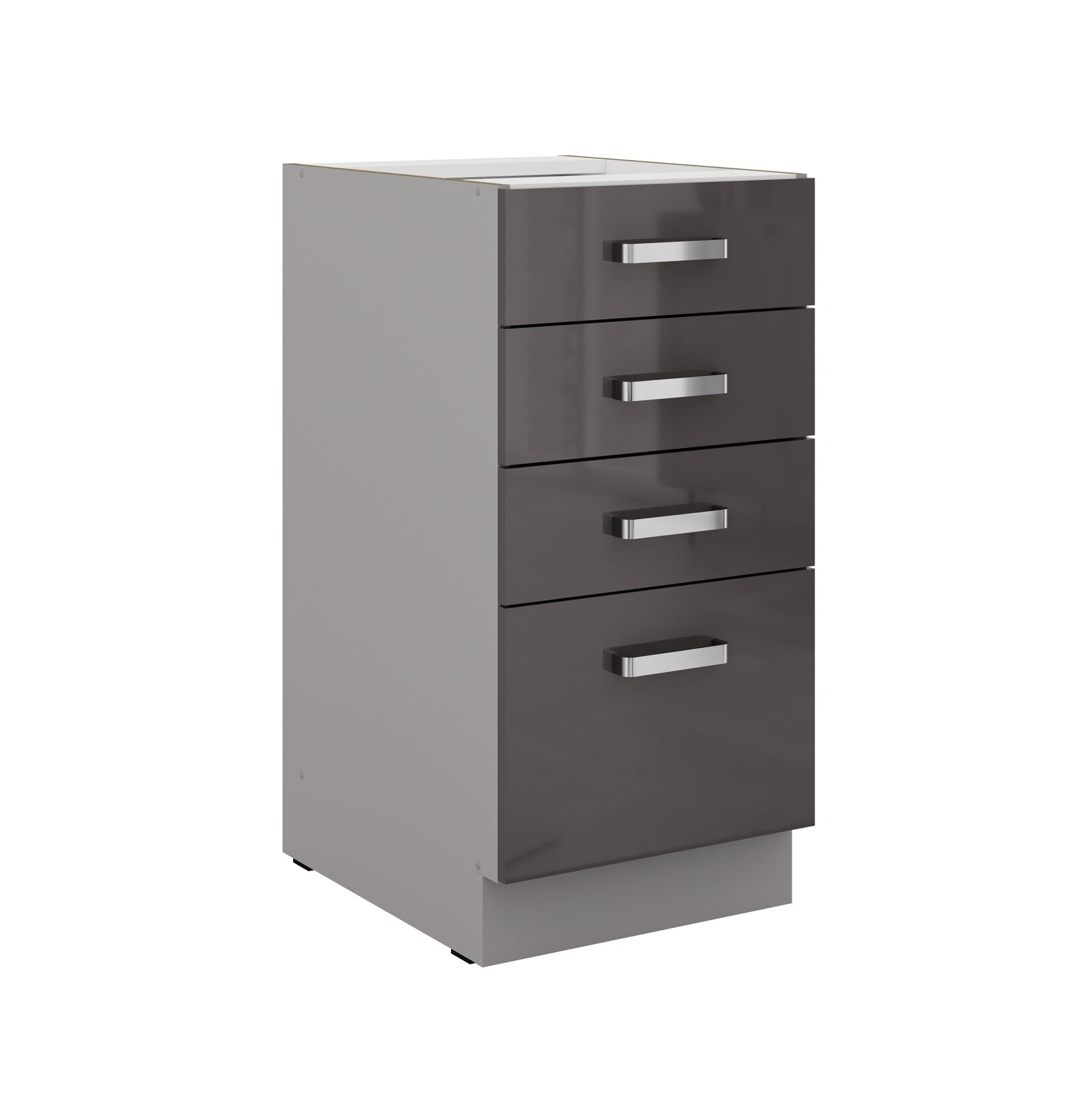 Küchen Unterschrank 40 Hochglanz Grau Küchenzeile Küchenblock Küche Grey Bianca