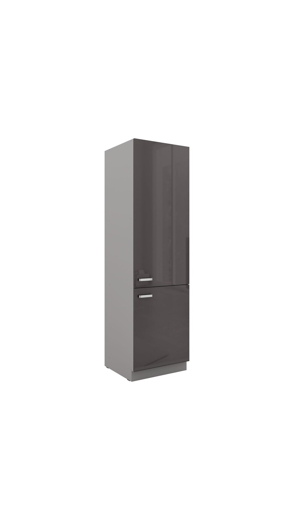 Küchen Hochschrank 60cm Hochglanz Grau Küchenzeile Küchenblock Küche Grey Bianca