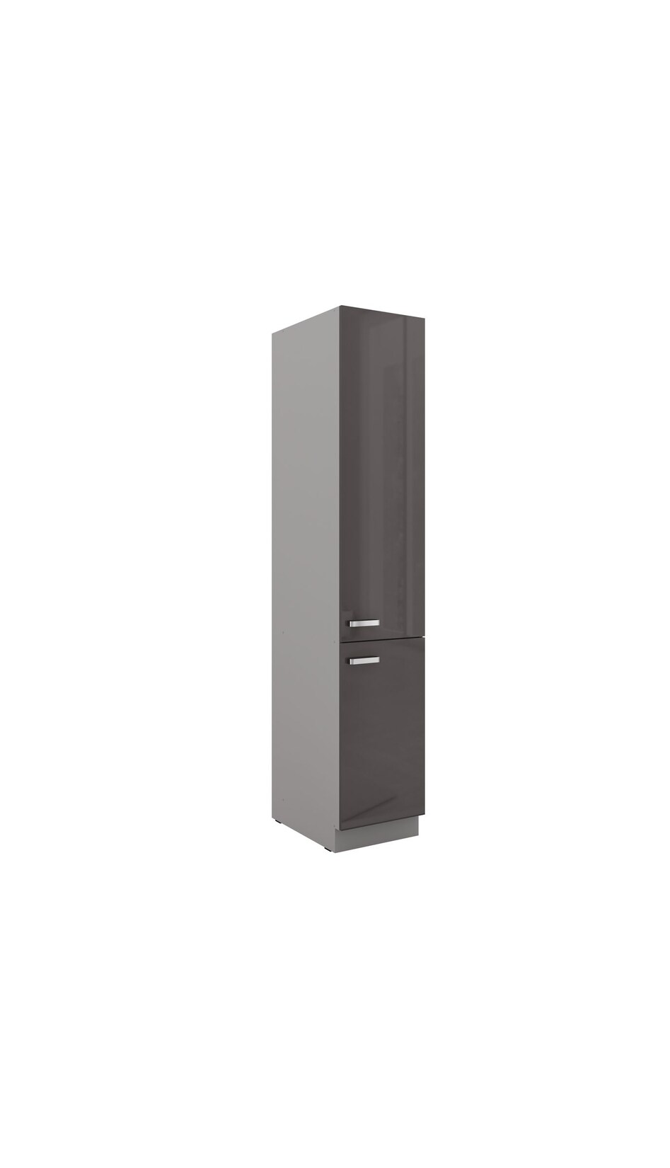 Küchen Hochschrank 40cm Hochglanz Grau Küchenzeile Küchenblock Küche Grey Bianca