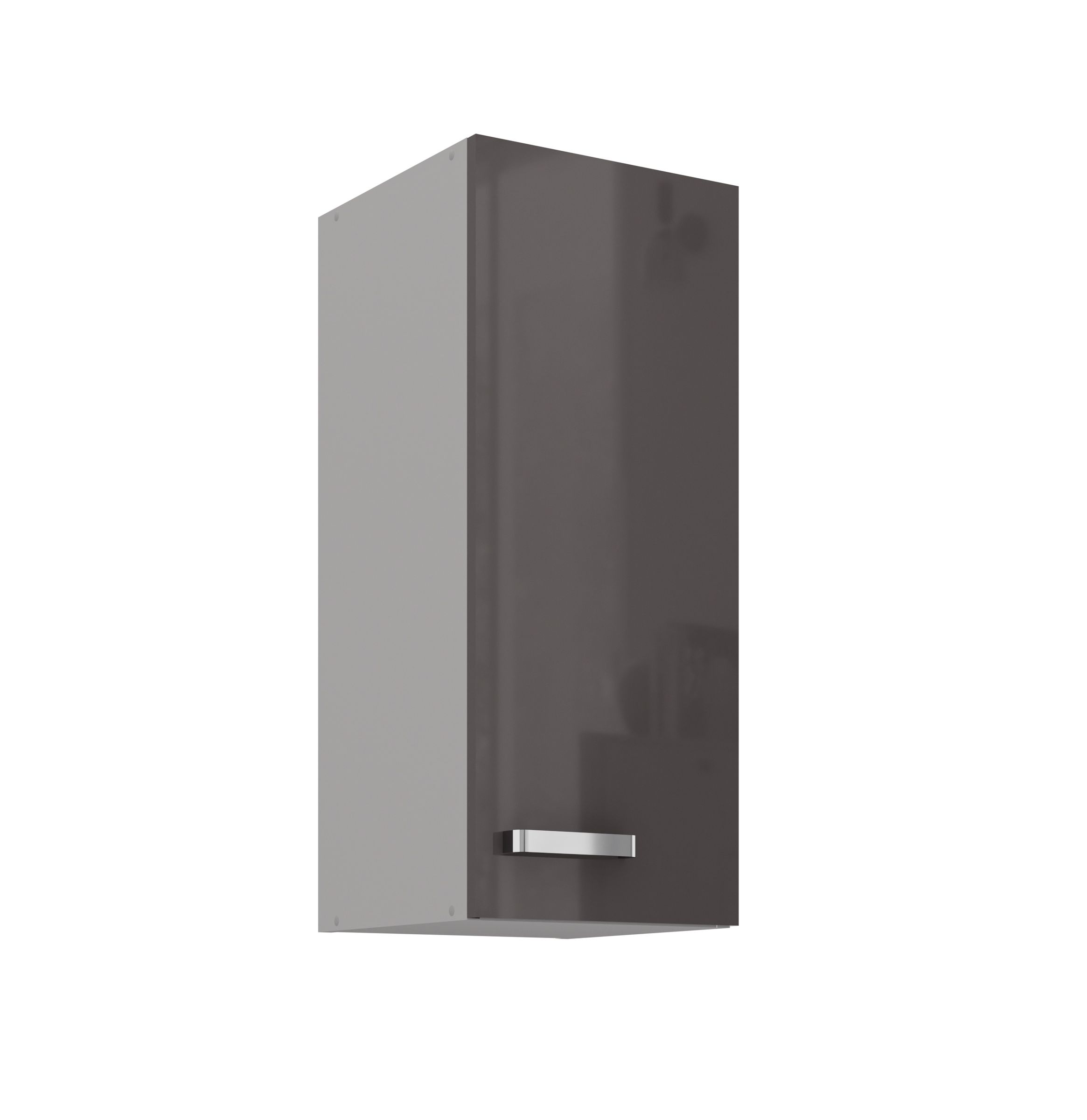 K&uuml;chen H&auml;ngeschrank 30 Hochglanz Grau K&uuml;chenzeile K&uuml;chenblock K&uuml;che Grey Bianca - Bild 1