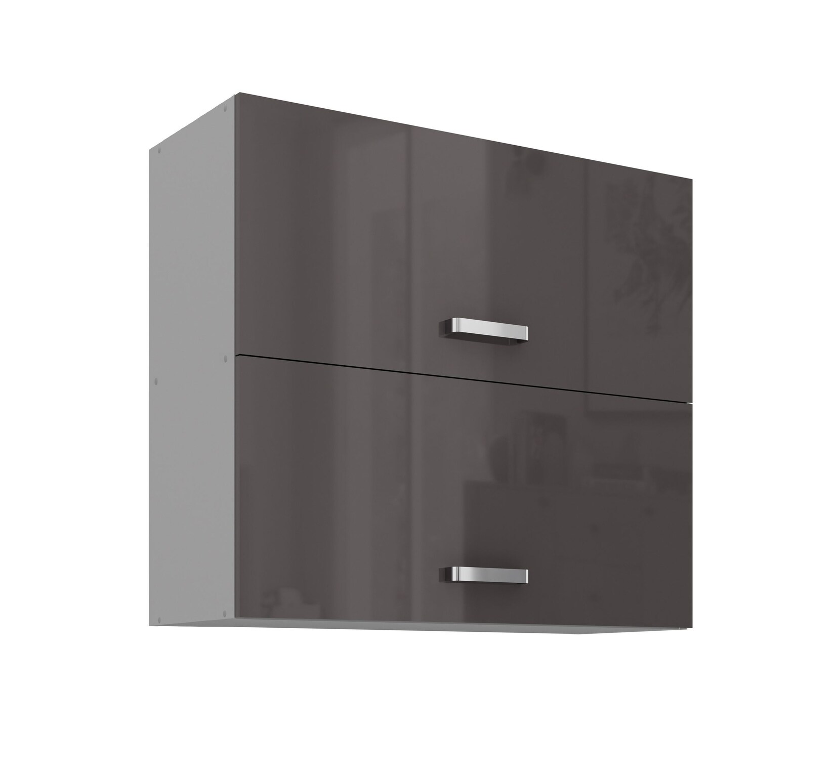 Küchen Hängeschrank 80 Hochglanz Grau Küchenzeile Küchenblock Küche Grey Bianca