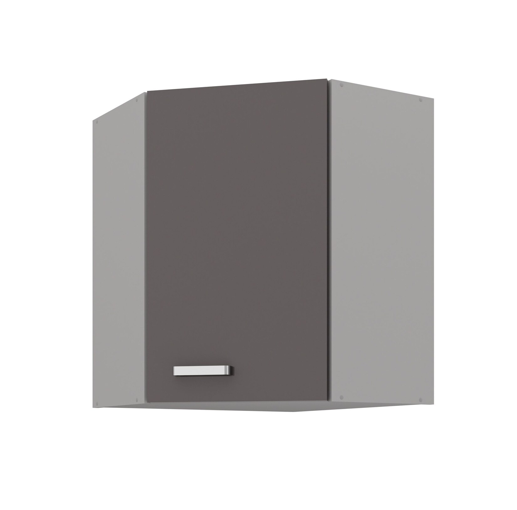 Eckhängeschrank 60x60 Hochglanz Grau Küchenzeile Küchenblock Küche Grey Bianca