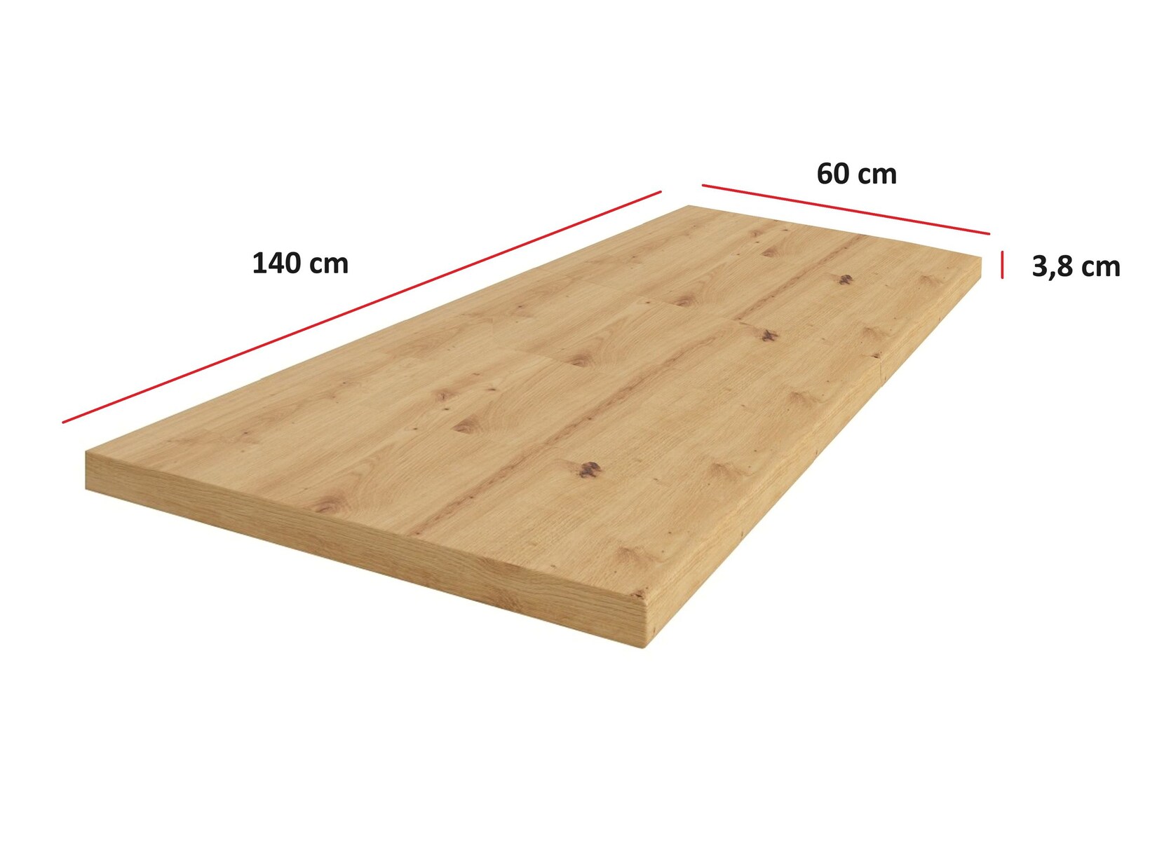 Küchen Arbeitsplatte 140cm 38 mm Küchenzeile Küchenblock Eiche Artisan Eko Stilo