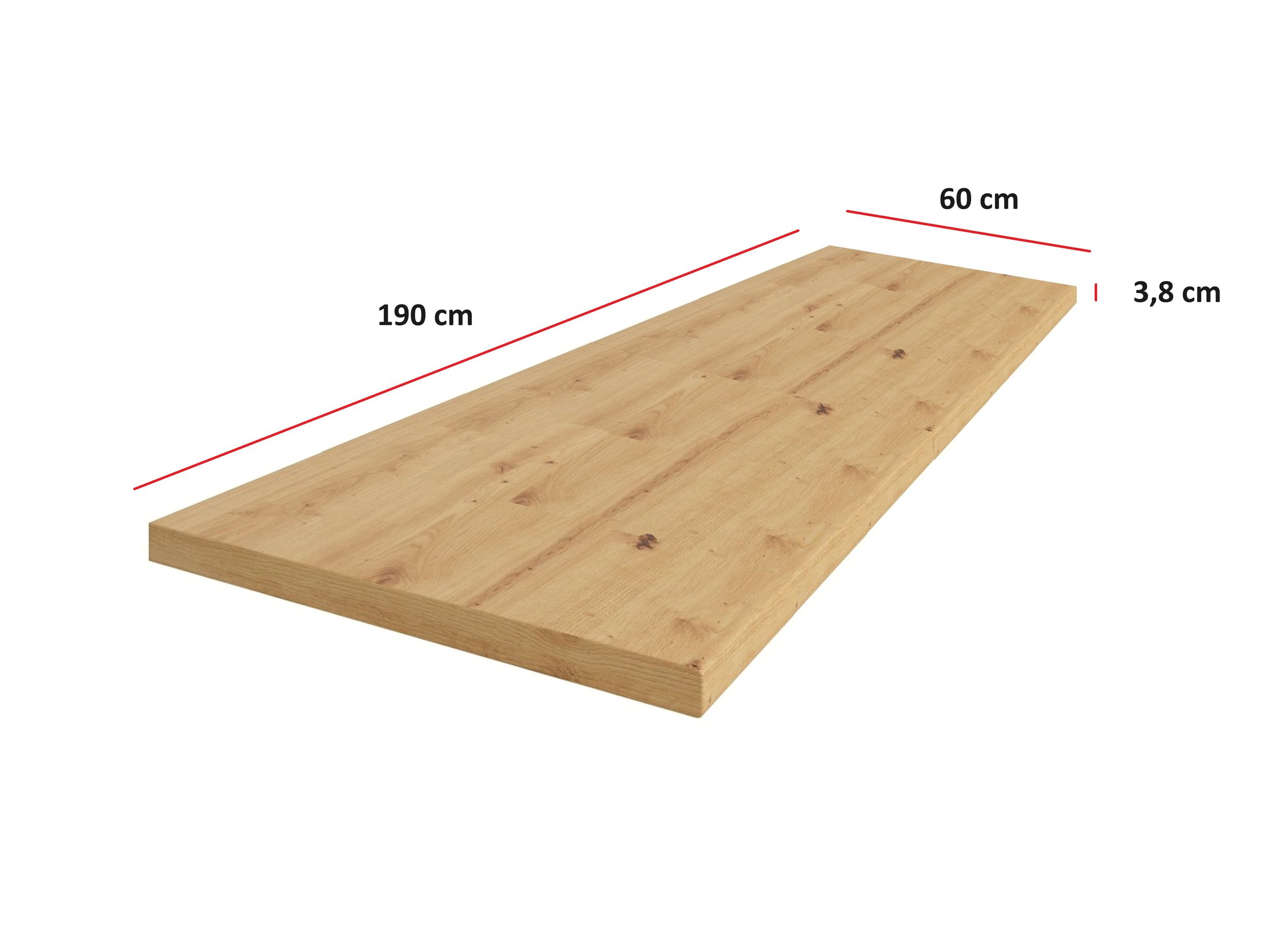 K&uuml;chen Arbeitsplatte 190cm 38 mm K&uuml;chenzeile K&uuml;chenblock Eiche Artisan Eko Stilo - Bild 1