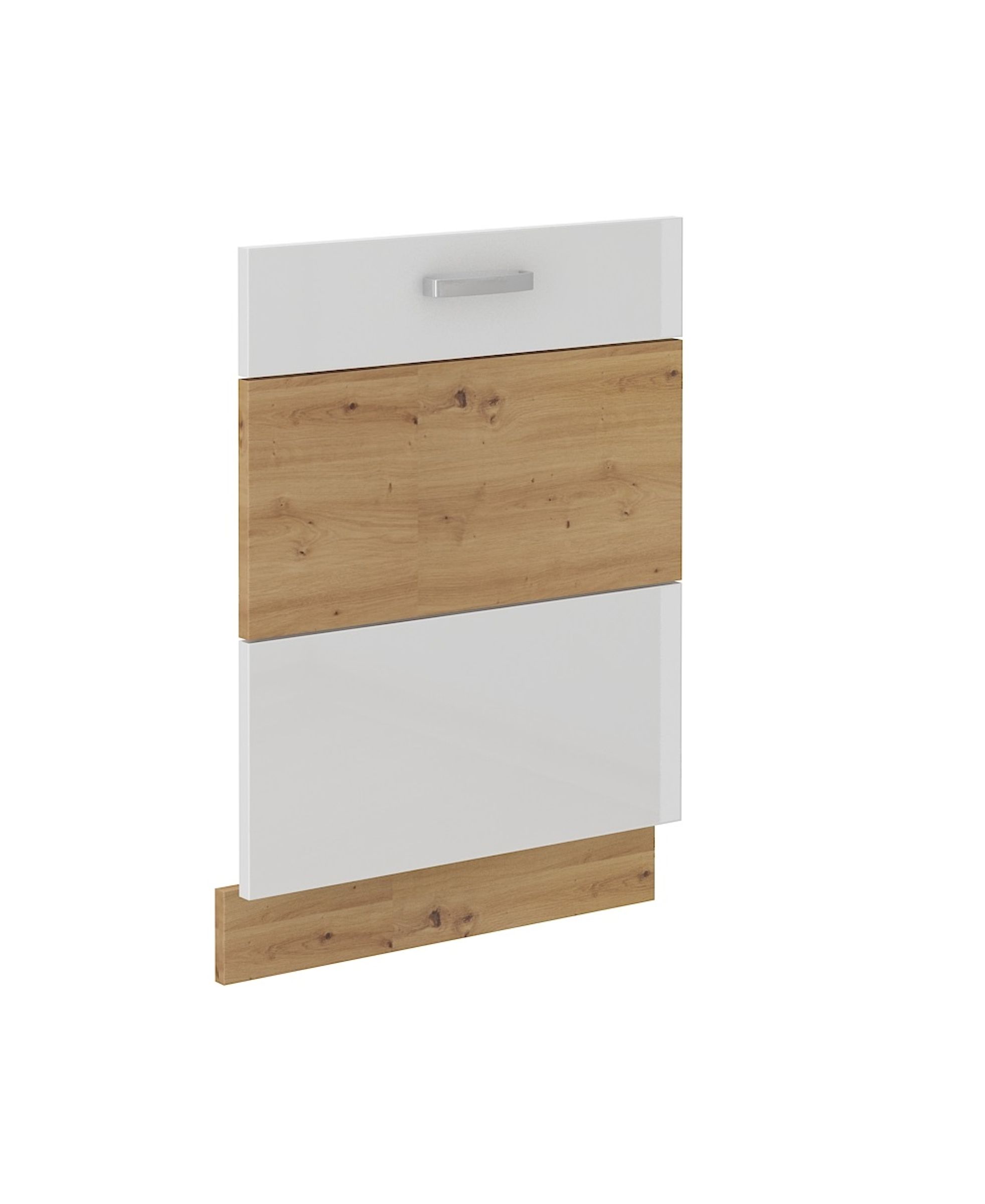 Frontblende f&uuml;r vollintegrierten Geschirrsp&uuml;ler 60 Eiche Artisan Wei&szlig; Hochglanz - Bild 1