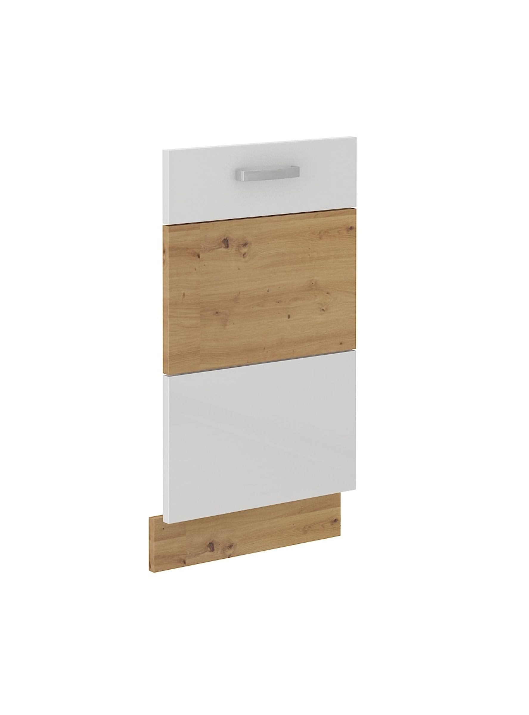 Frontblende f&uuml;r vollintegrierten Geschirrsp&uuml;ler 45 Eiche Artisan Wei&szlig; Hochglanz - Bild 1