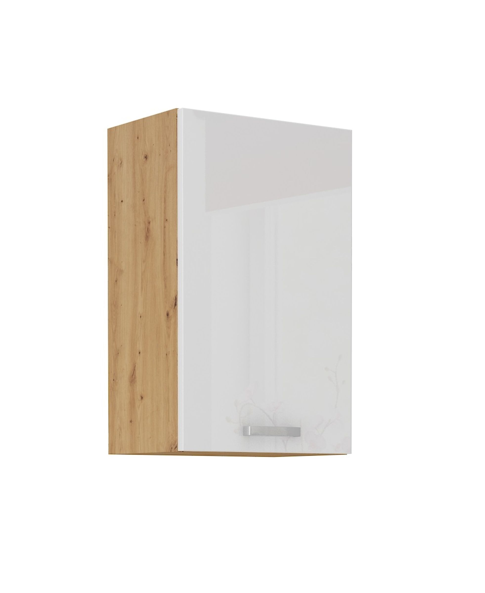 H&auml;ngeschrank 50 cm Eiche Artisan + Wei&szlig; Hochglanz K&uuml;chenzeile K&uuml;chenblock K&uuml;che - Bild 1