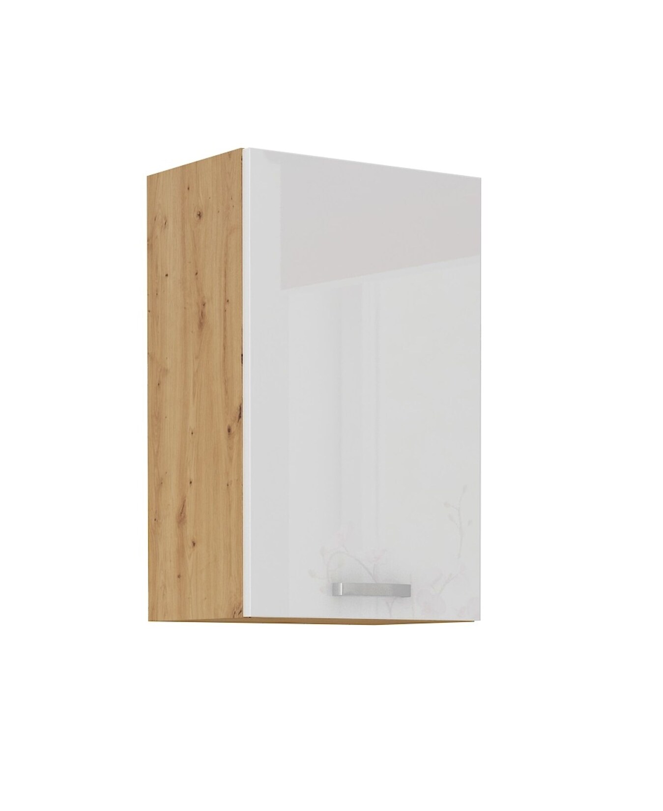 Hängeschrank 50 cm Eiche Artisan + Weiß Hochglanz Küchenzeile Küchenblock Küche