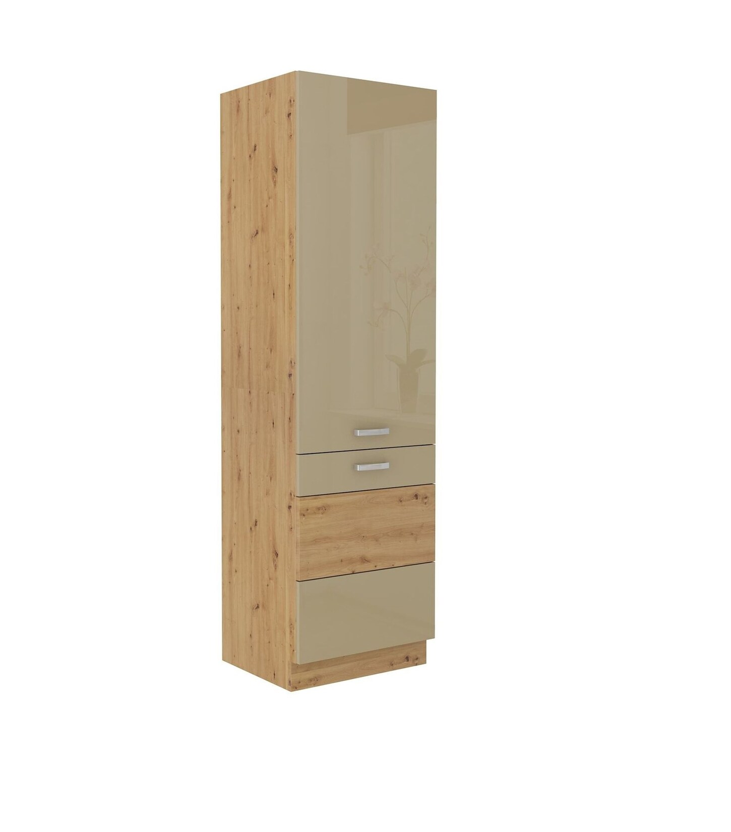 Küchen Hochschrank 60 Eiche Artisan Cappuccino Hochglanz Küchenzeile Küchenblock