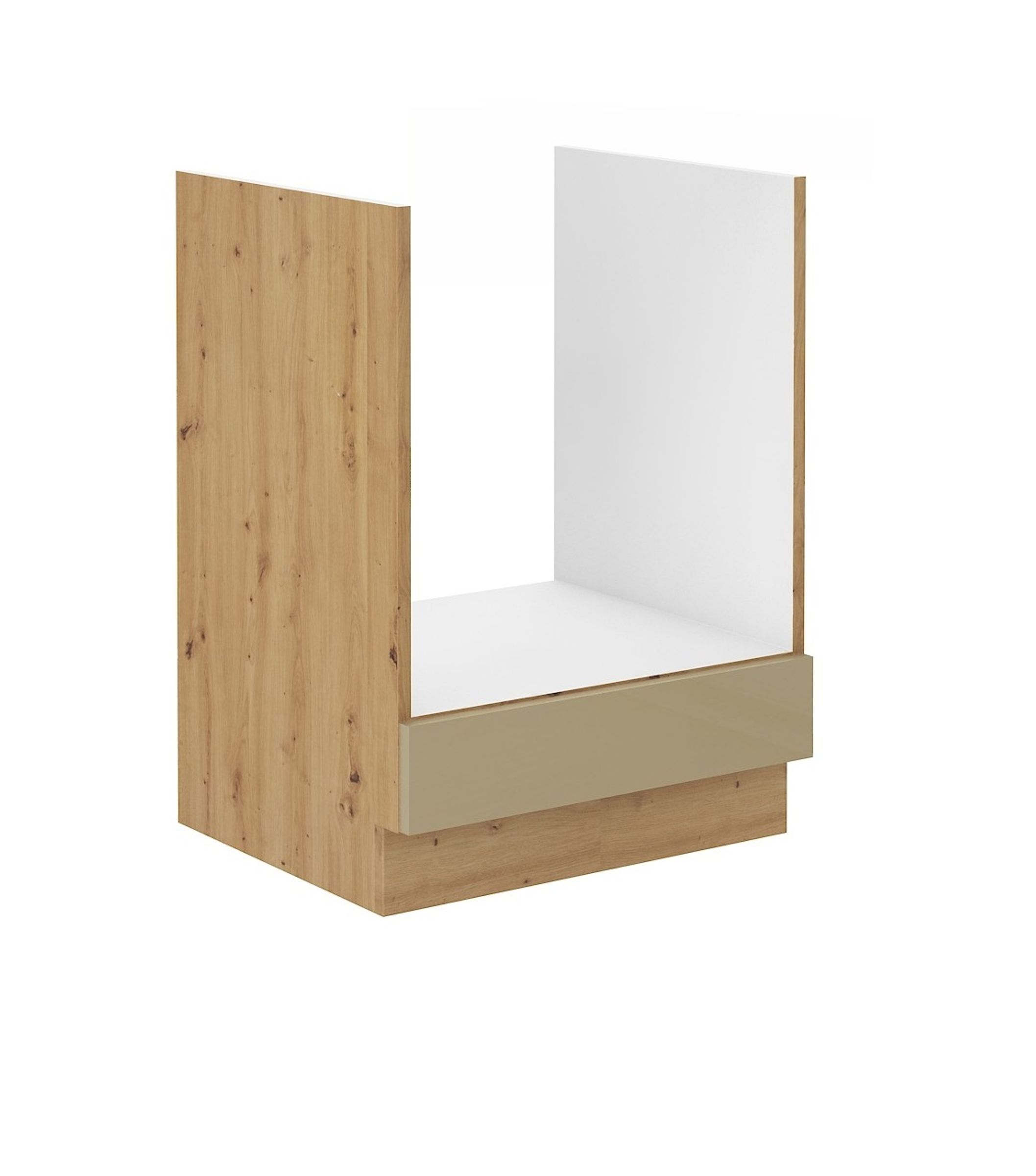 Herd Unterschrank 60 Eiche Artisan Cappuccino Hochglanz K&uuml;chenzeile K&uuml;chenblock - Bild 1