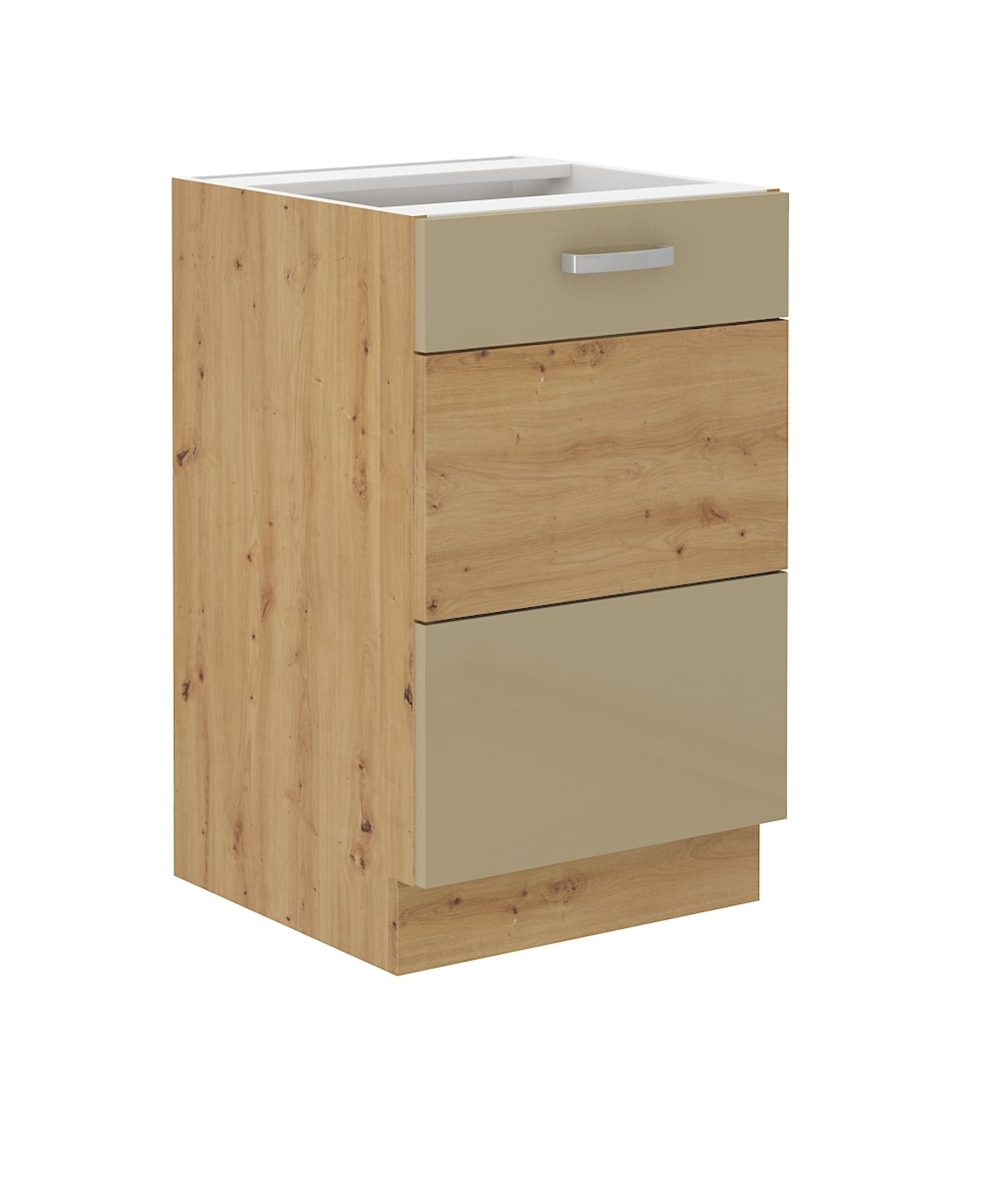 Sp&uuml;lenschrank 50 cm Eiche Artisan Cappuccino Glanz K&uuml;chenzeile K&uuml;chenblock K&uuml;che - Bild 1