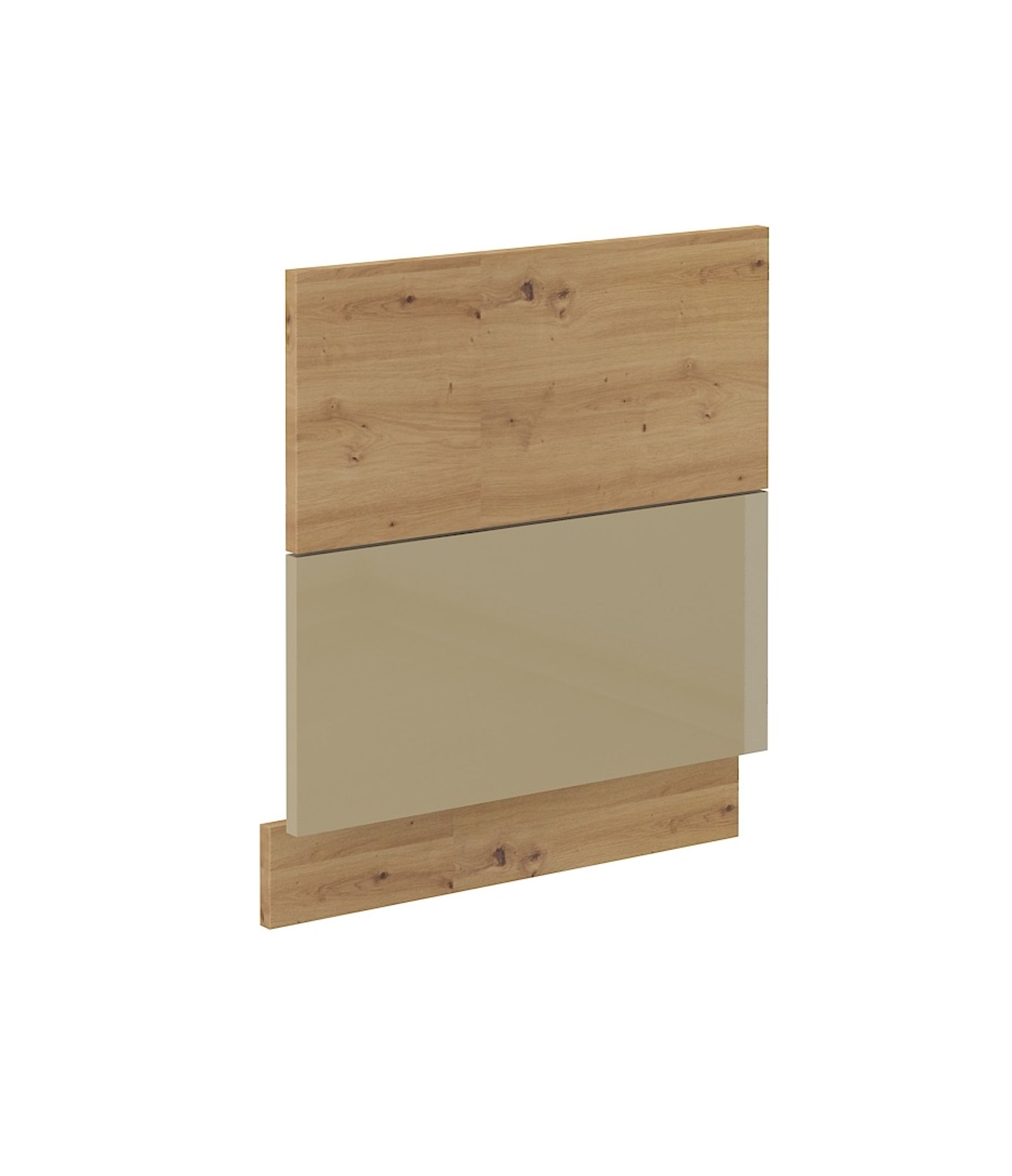 Frontblende f&uuml;r integrierten Geschirrsp&uuml;ler 60 cm Eiche Artisan Cappuccino Glanz - Bild 1