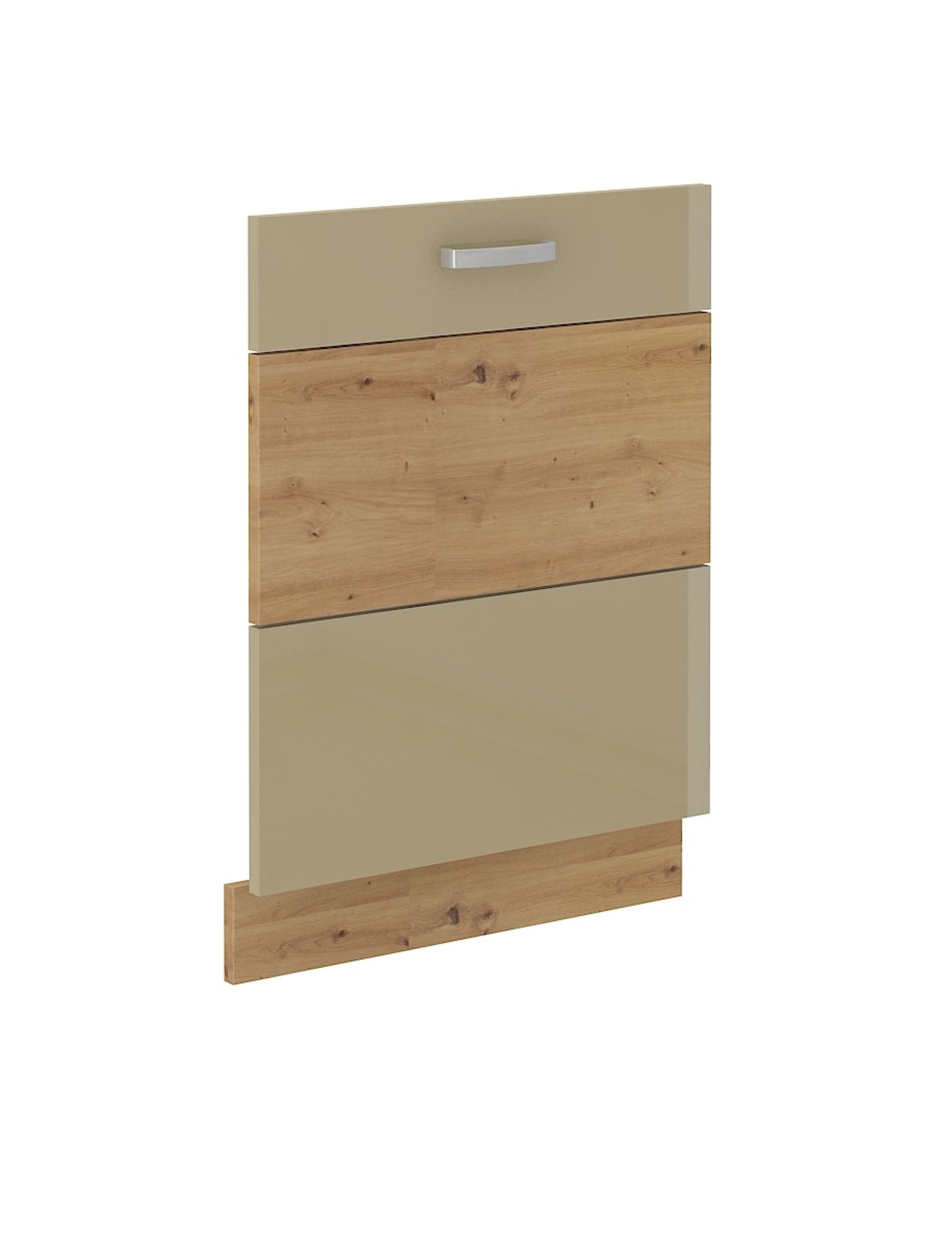 Frontblende vollintegrierten Geschirrsp&uuml;ler 60 Eiche Artisan + Cappuccino Glanz - Bild 1