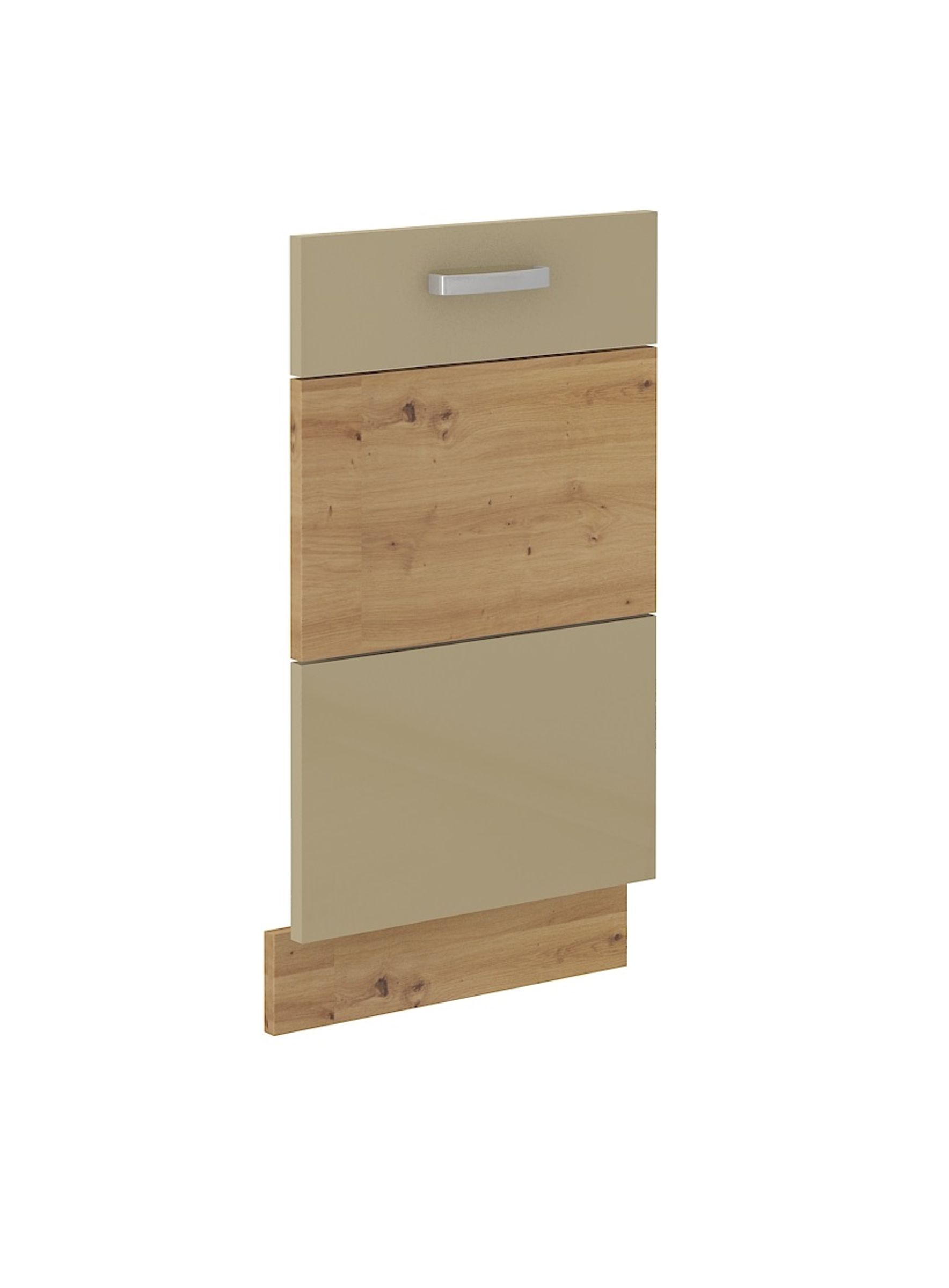 Frontblende vollintegrierten Geschirrsp&uuml;ler 45 Eiche Artisan + Cappuccino Glanz - Bild 1