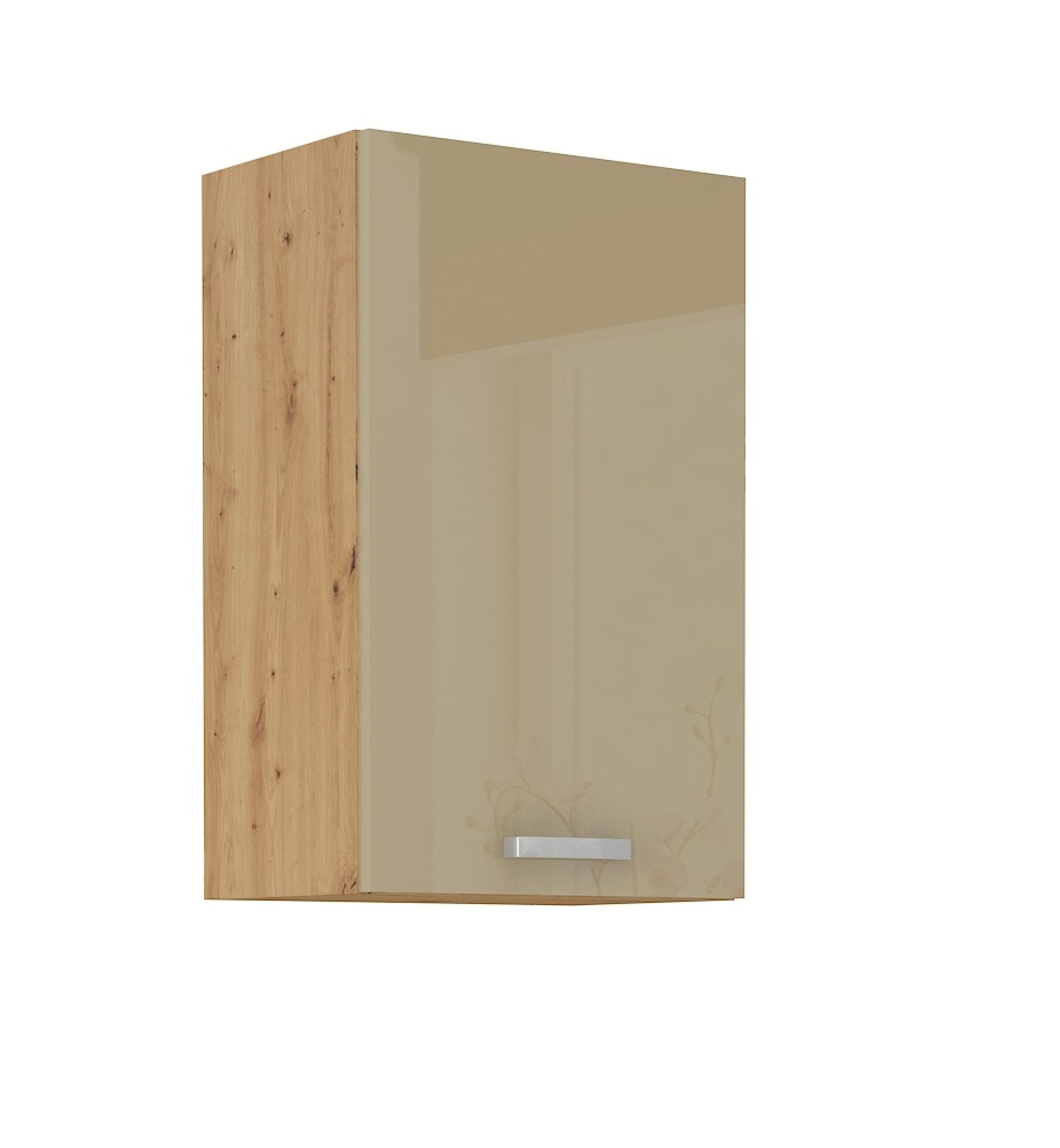 H&auml;ngeschrank 50 Eiche Artisan Cappuccino Hochglanz K&uuml;chenzeile K&uuml;chenblock K&uuml;che - Bild 1