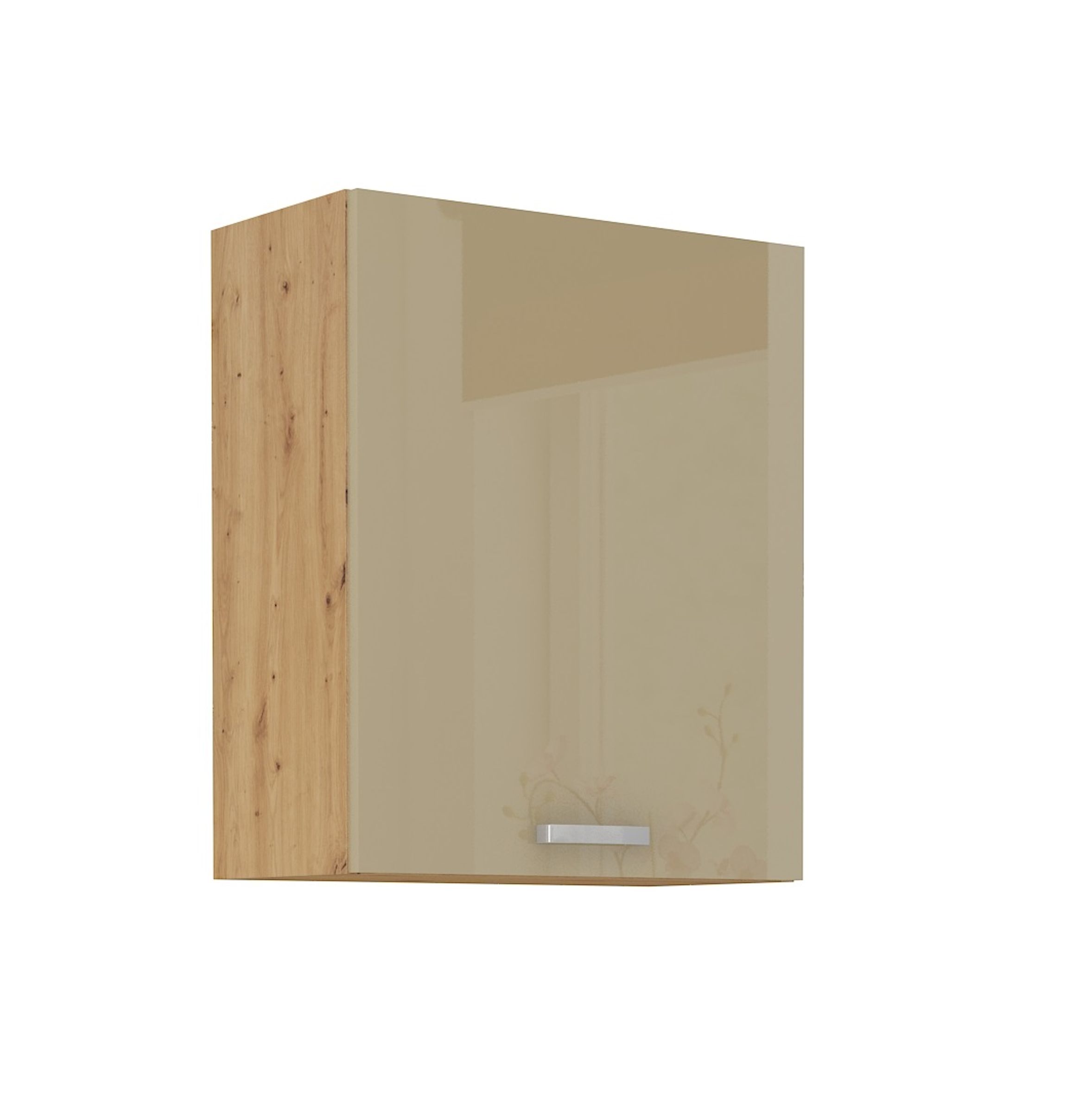 H&auml;ngeschrank 60 Eiche Artisan Cappuccino Hochglanz K&uuml;chenzeile K&uuml;chenblock K&uuml;che - Bild 1