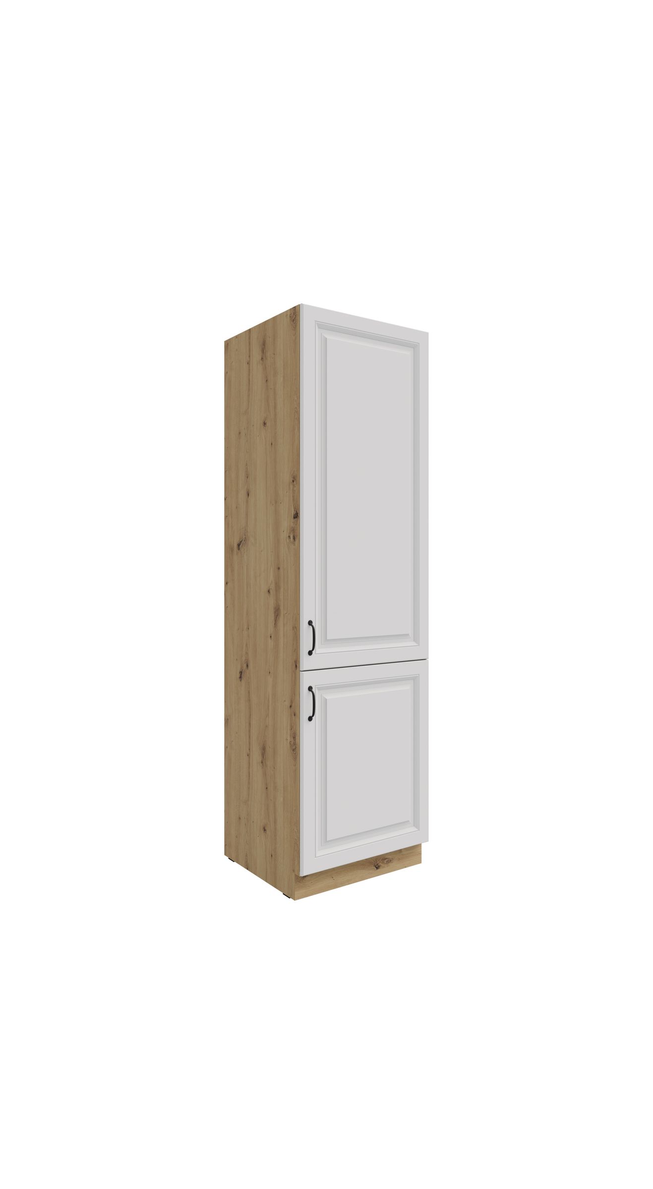 K&uuml;chen Hochschrank 60 cm Stilo Weiss + Eiche Artisan K&uuml;chenzeile K&uuml;chenblock - Bild 1