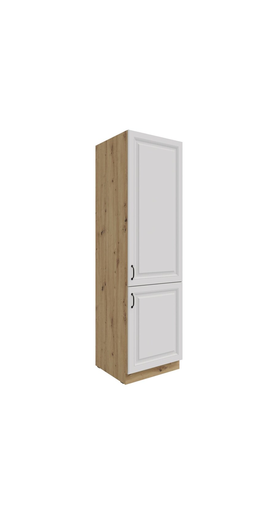 Küchen Hochschrank 60 cm Stilo Weiss + Eiche Artisan Küchenzeile Küchenblock