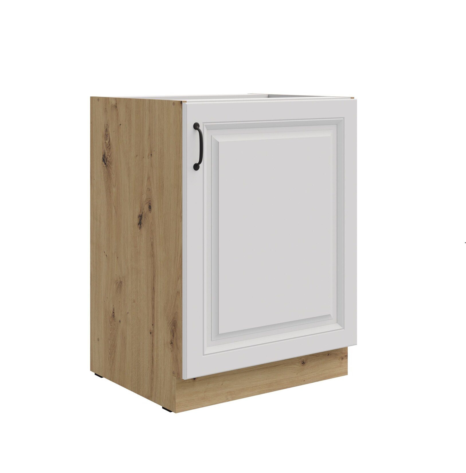 Unterschrank 60 cm Stilo Weiss + Eiche Artisan Küchenzeile Küchenblock Küche