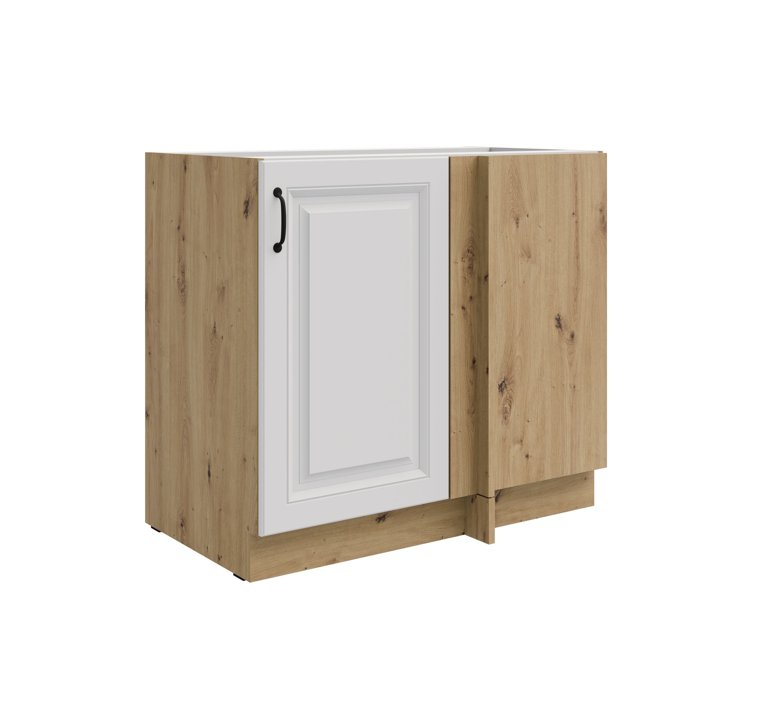 Eckunterschrank 105cm Stilo Wei&szlig; Eiche Artisan K&uuml;chenzeile K&uuml;chenblock K&uuml;che - Bild 1