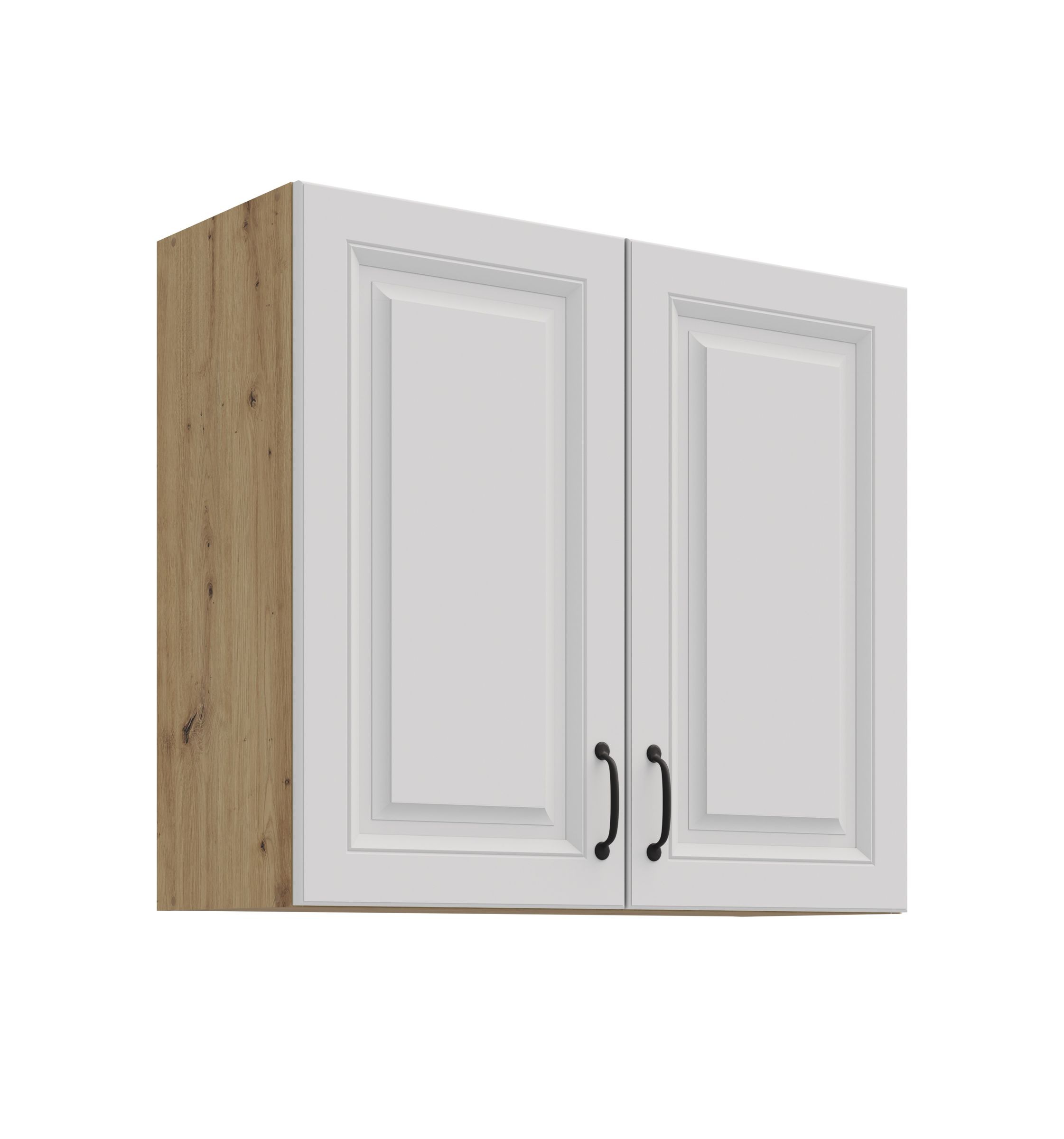 H&auml;ngeschrank 80 cm Stilo Weiss + Eiche Artisan K&uuml;chenzeile K&uuml;chenblock K&uuml;che - Bild 1