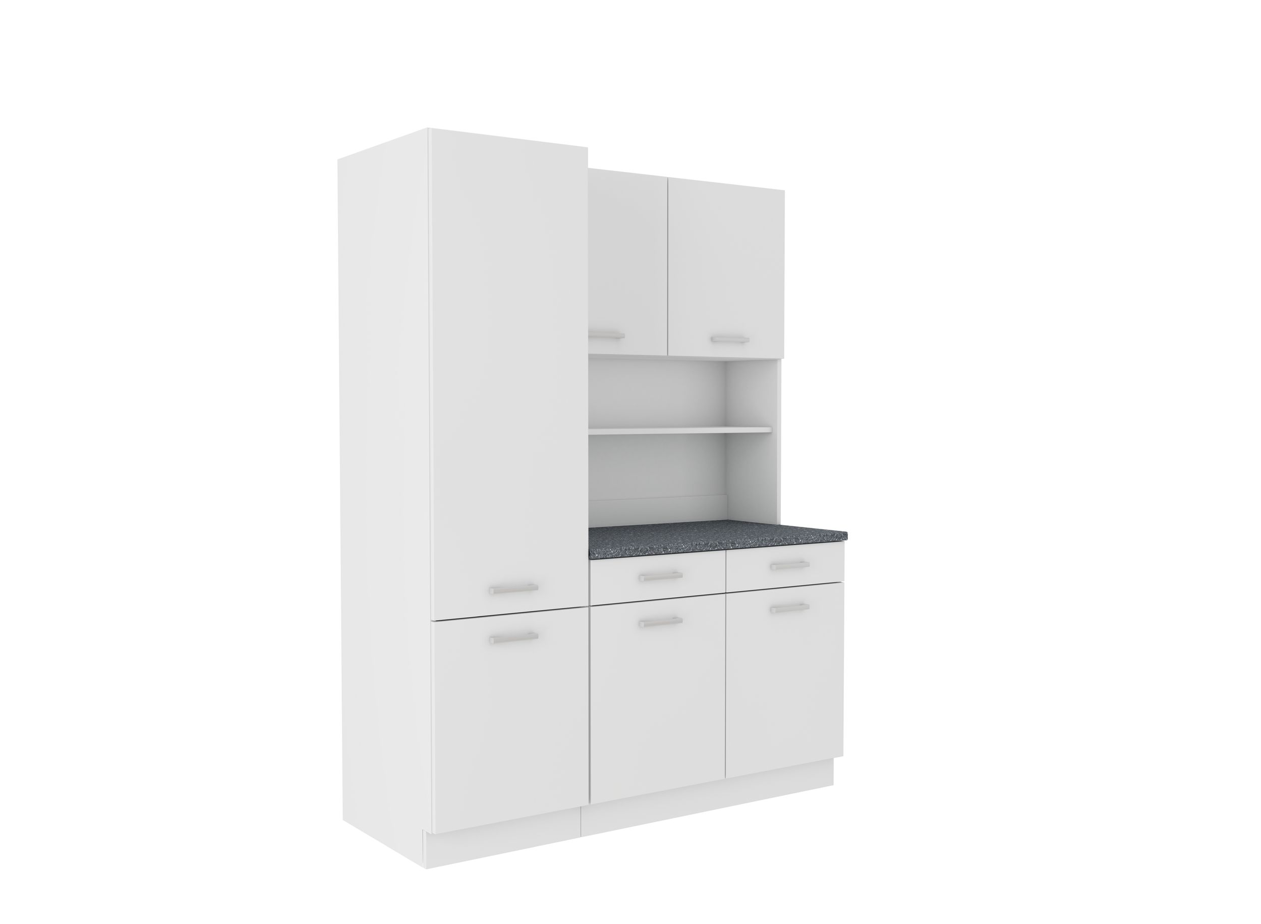 Buffet K&uuml;che Mario 150 cm K&uuml;chenzeile K&uuml;chenblock Einbauk&uuml;che Weiss - Bild 1