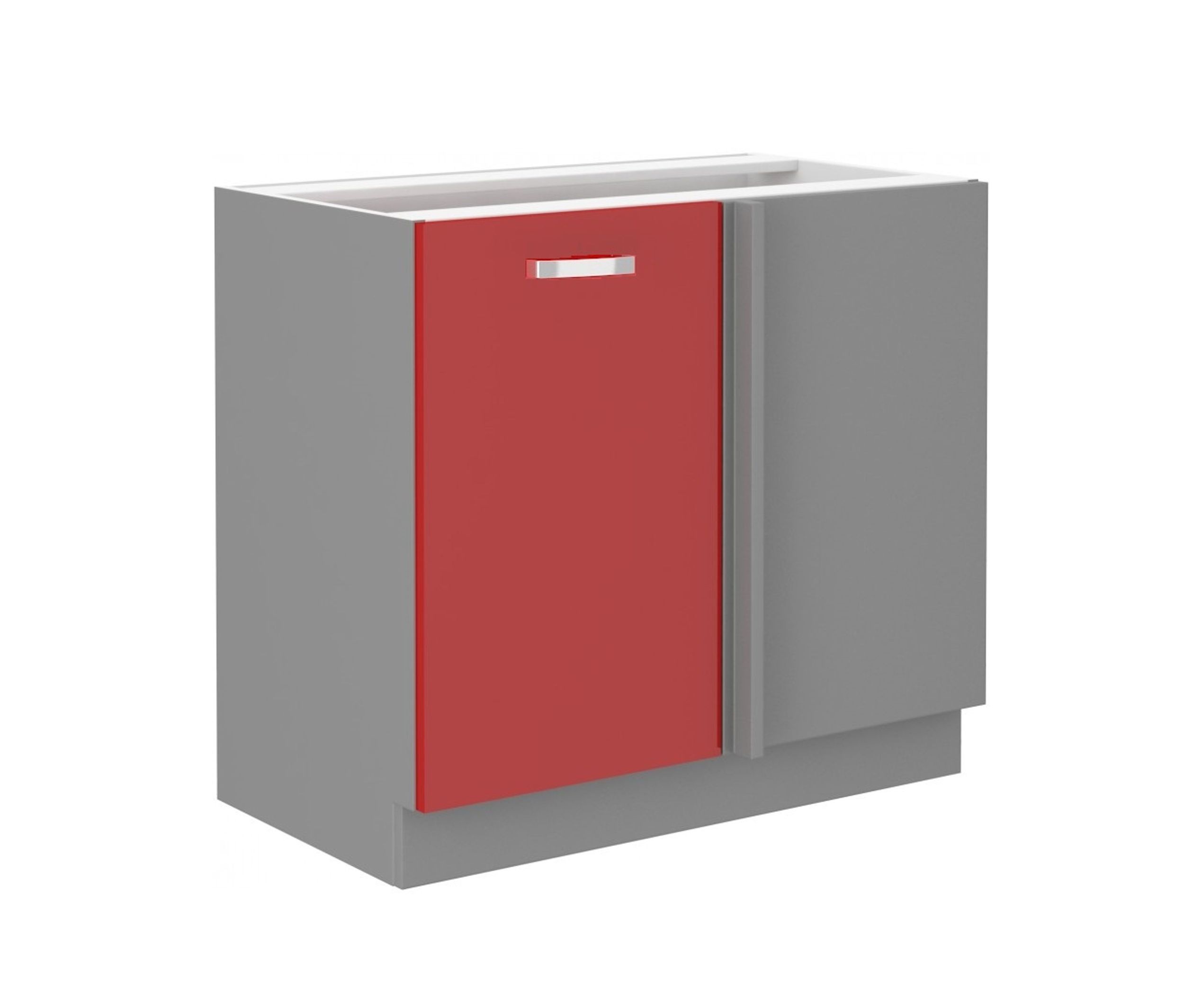 Eckunterschrank 105 Bianca Rot Hochglanz K&uuml;chenzeile K&uuml;chenblock K&uuml;che Rose - Bild 1