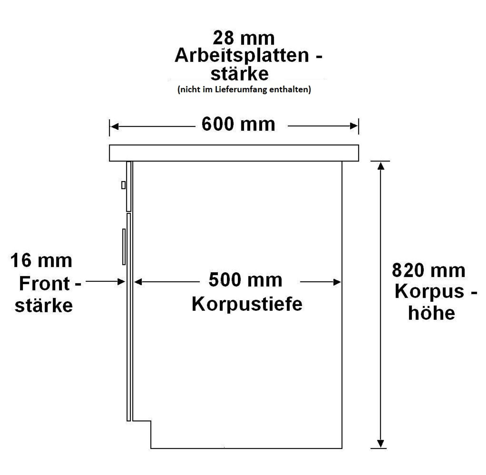 Unterschrank Regal 30 cm Bianca Grey Rose - Grau Küchenzeile Küchenblock