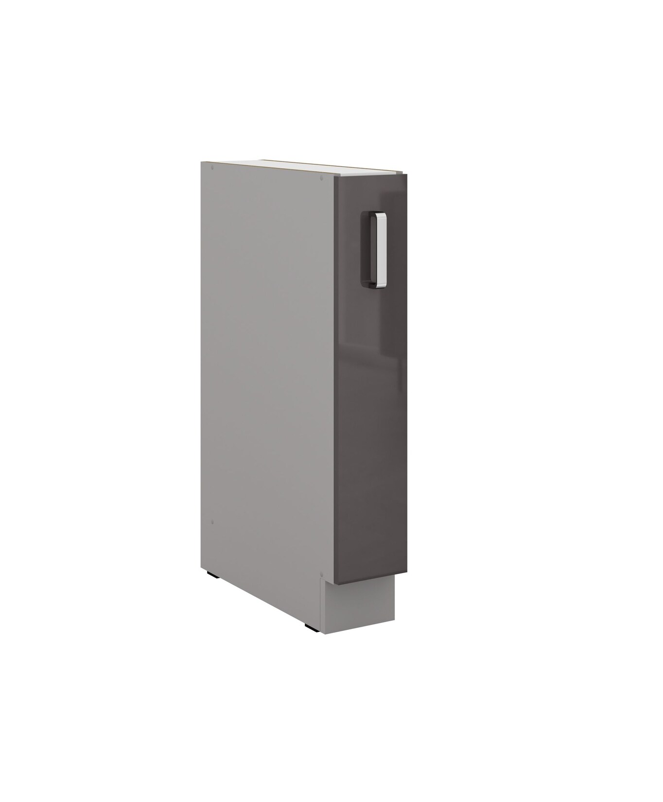 Küche Bianca Grey Hochglanz Grau Unterschrank 15 cm Schrankauszug Küchenschrank