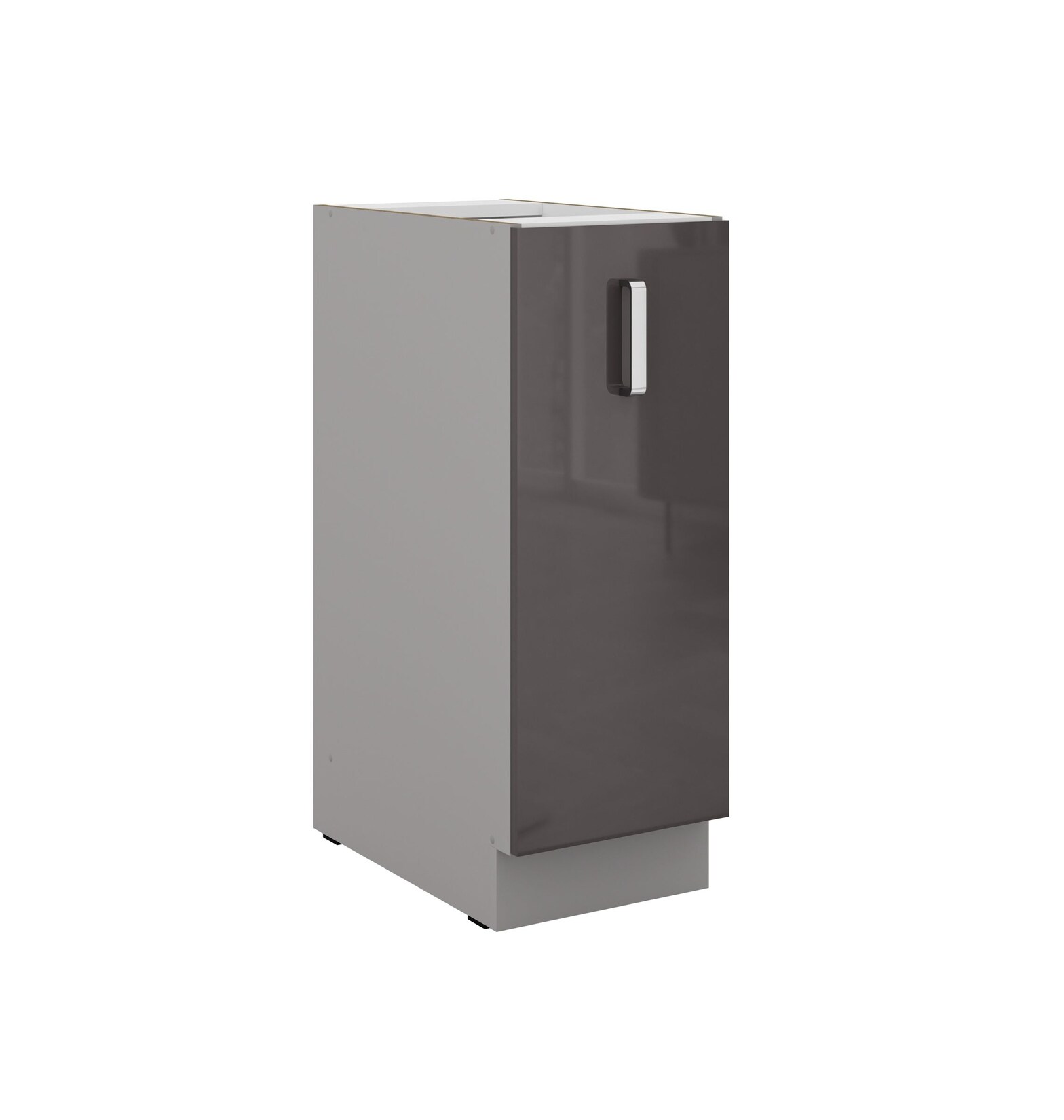 Küche Bianca Grey Hochglanz Grau Unterschrank 30 cm Schrankauszug Küchenschrank