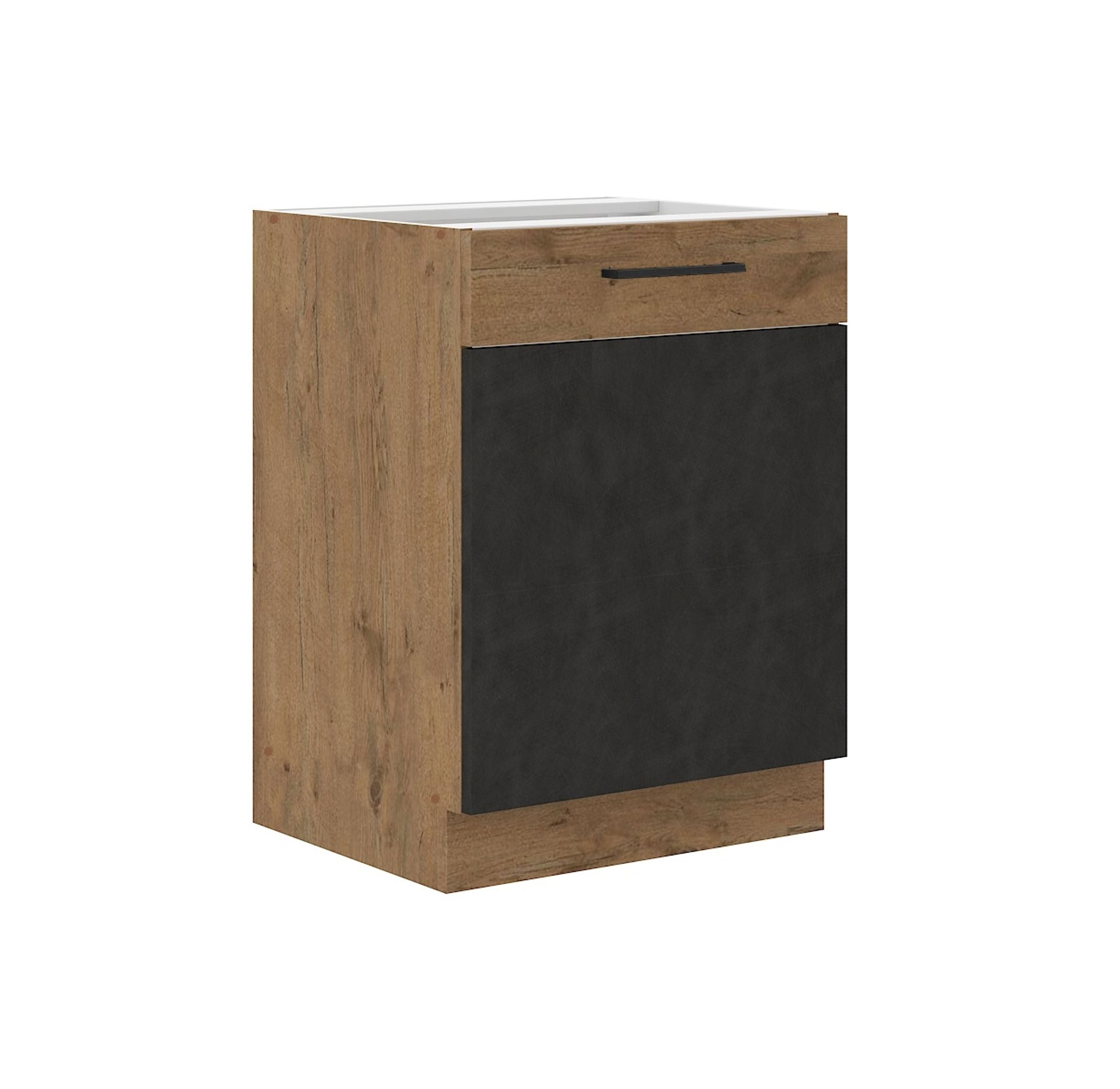 Vigo Unterschrank 60 cm Eiche Lancelot Matera Grau K&uuml;chenzeile K&uuml;chenblock K&uuml;che - Bild 1