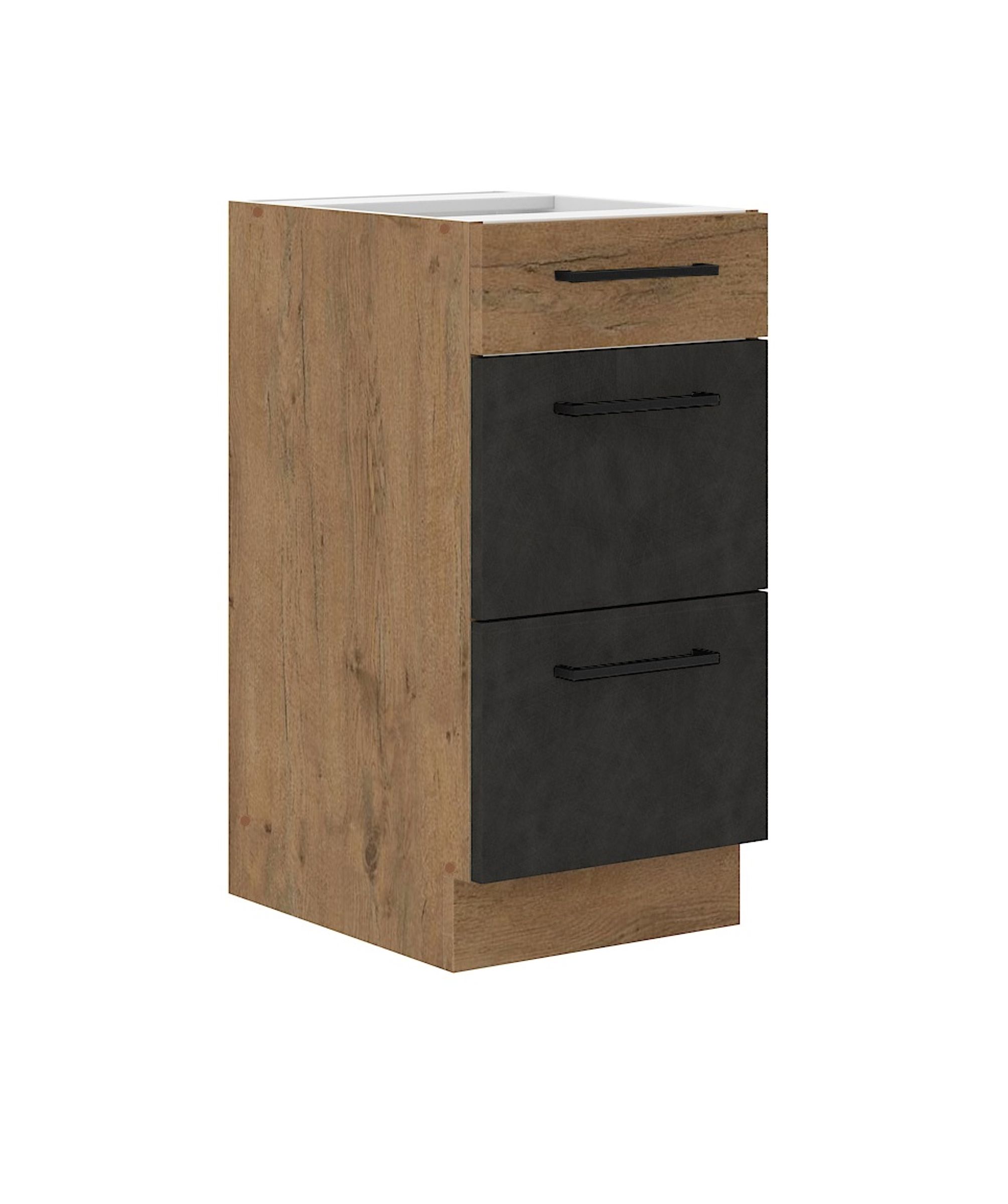 Vigo Unterschrank 40 cm Eiche Lancelot Matera Grau K&uuml;chenzeile Soft-Close K&uuml;che - Bild 1