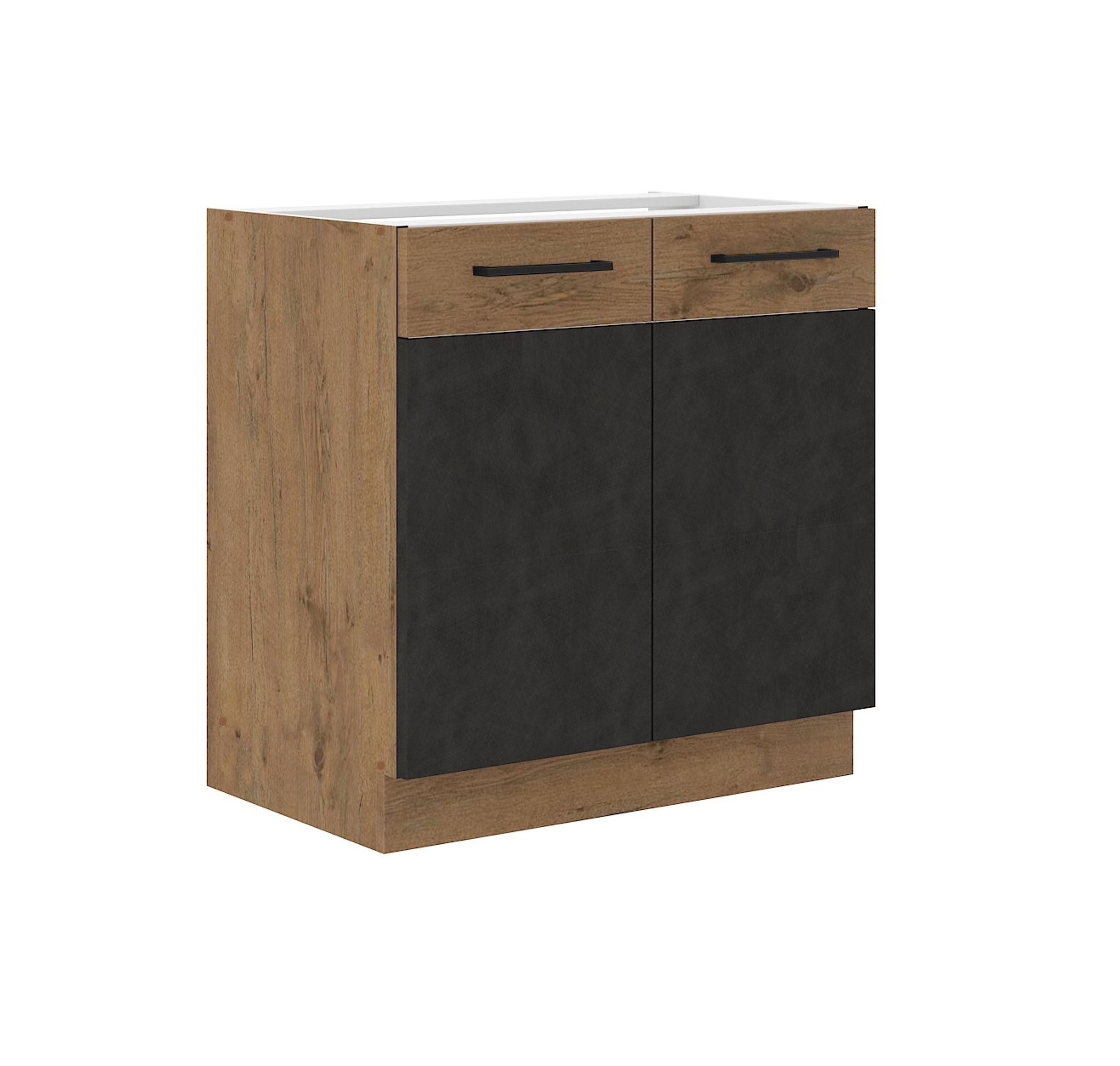 Vigo Unterschrank 80 cm Eiche Lancelot Matera Grau K&uuml;chenzeile K&uuml;chenblock K&uuml;che - Bild 1