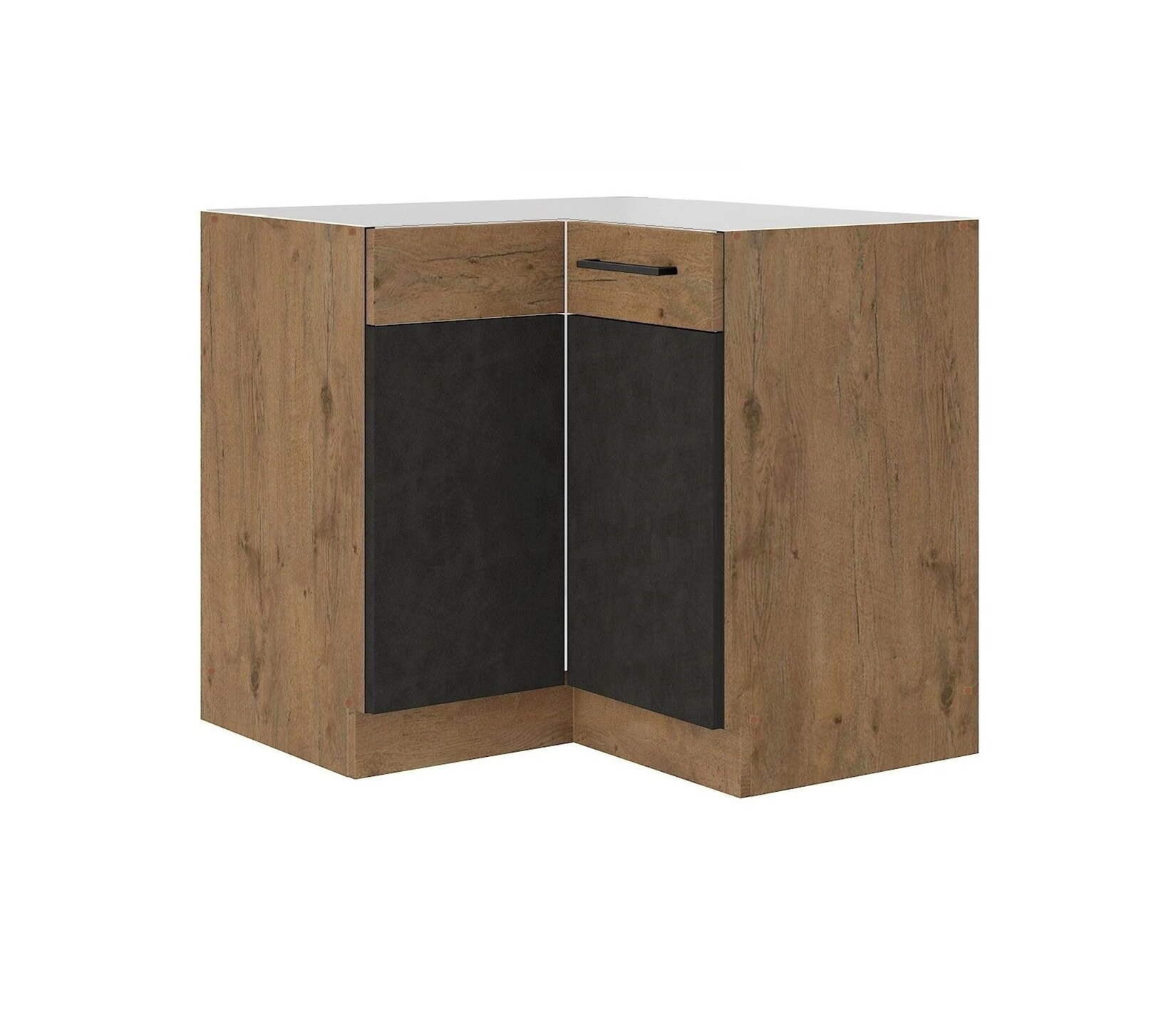 Vigo Eckunterschrank 90x90 cm Eiche Lancelot Matera Grau Küchenzeile Einbauküche