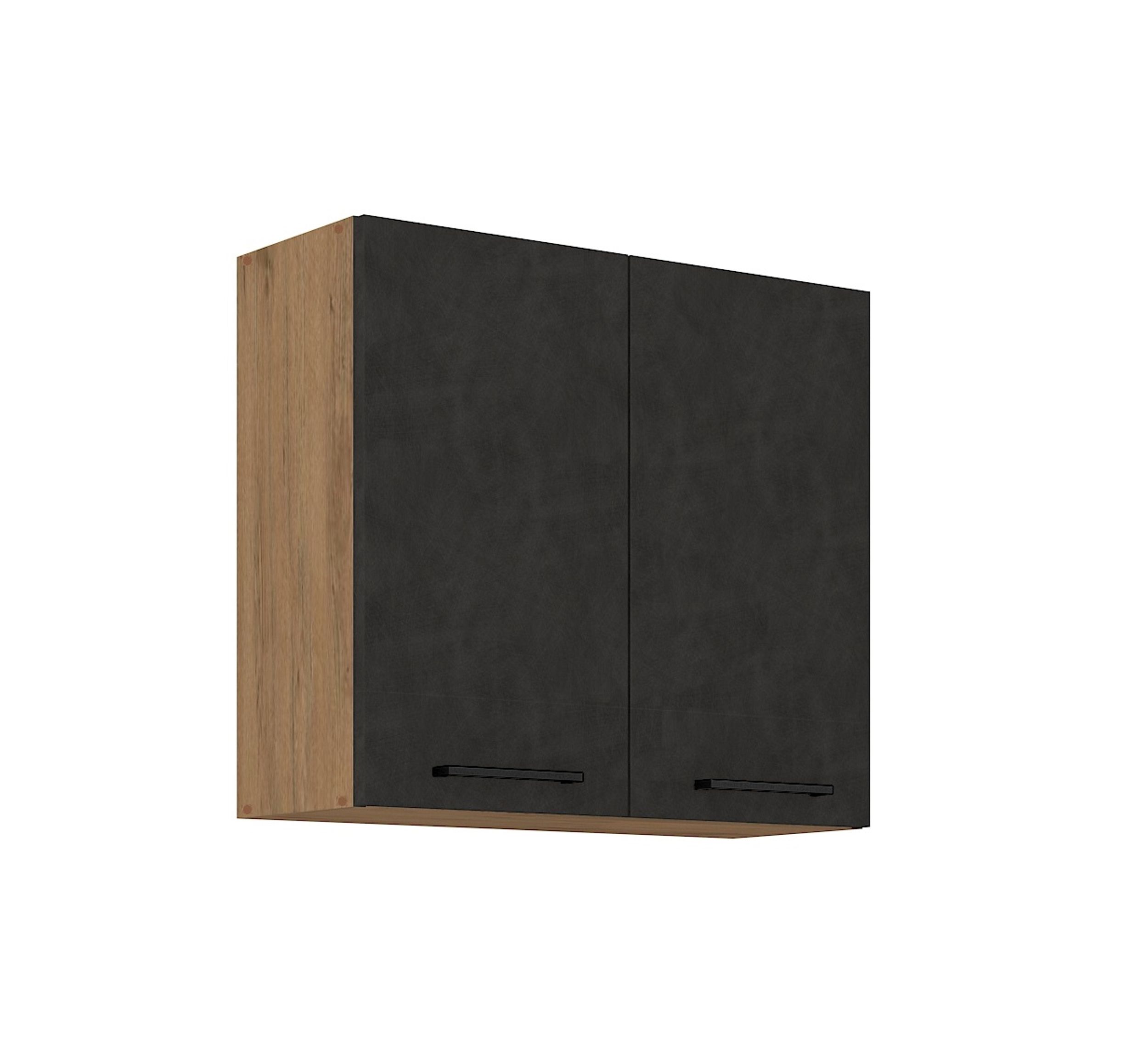 Vigo H&auml;ngeschrank 80 cm Eiche Lancelot Matera Grau K&uuml;chenzeile K&uuml;chenblock K&uuml;che - Bild 1