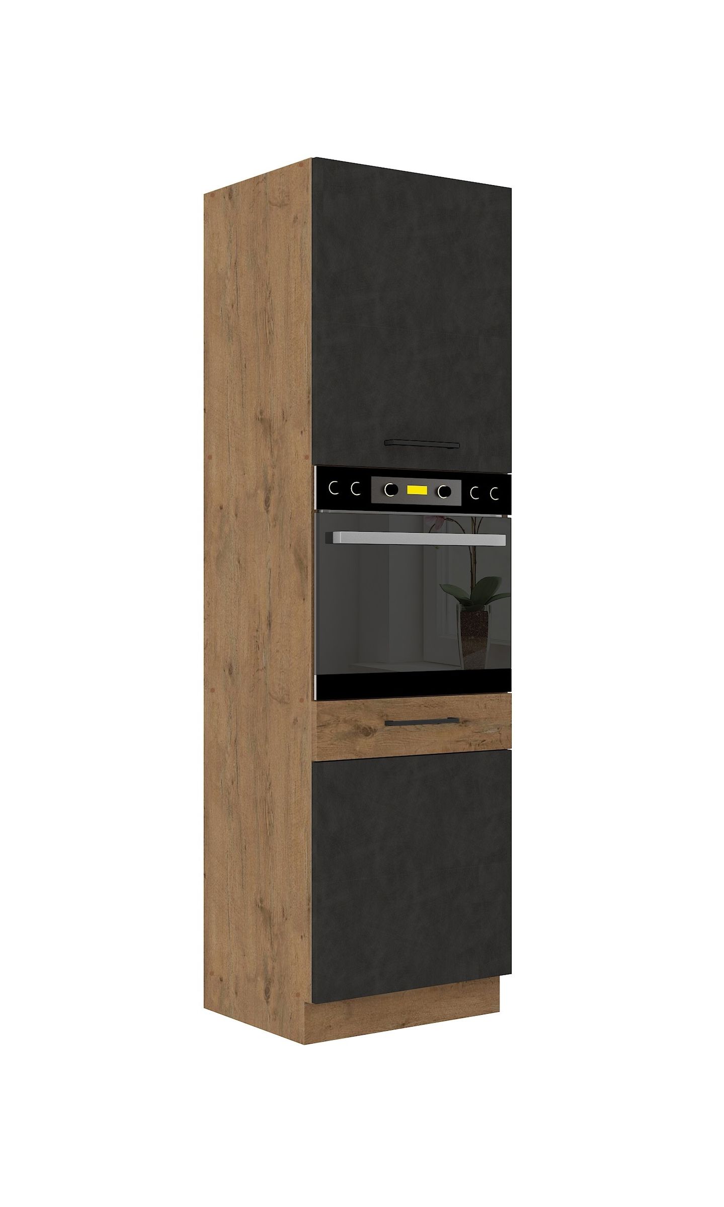 Vigo Hochschrank 60 cm Eiche Lancelot Matera Grau K&uuml;chenzeile K&uuml;chenblock K&uuml;che - Bild 1