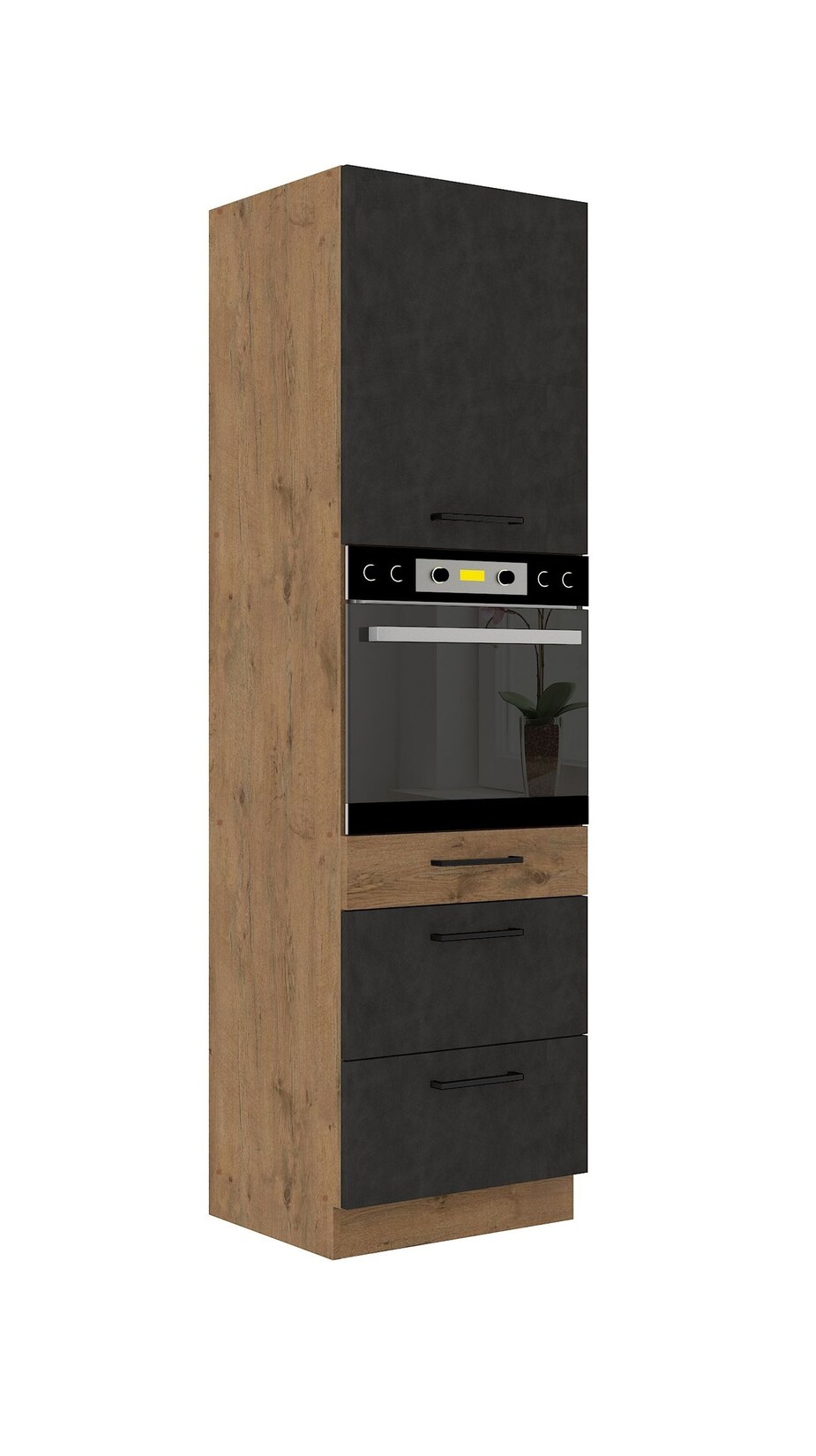 Vigo Hochschrank 60 cm Eiche Lancelot Matera Grau Küchenzeile Küchenblock Küche