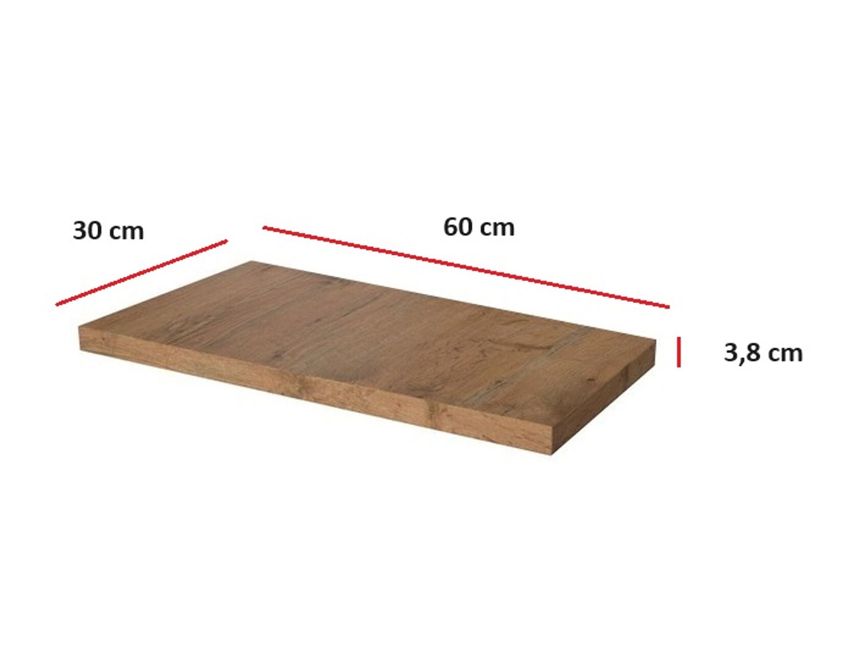 Arbeitsplatte 30 cm 38 mm Küchenzeile Küchenblock Eiche Lancelot Küche Vigo