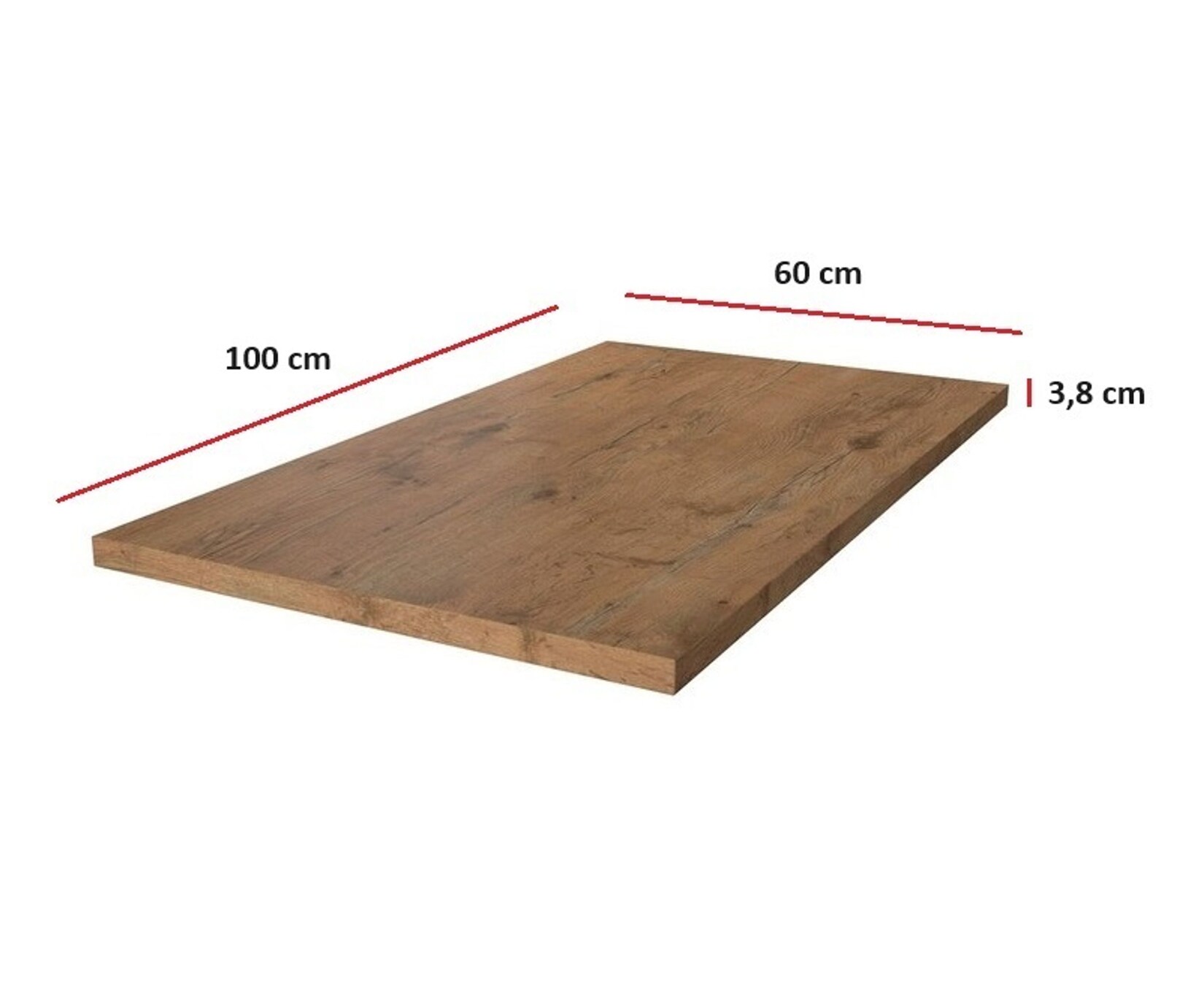 Arbeitsplatte 100 cm 38 mm Küchenzeile Küchenblock Eiche Lancelot Küche Vigo