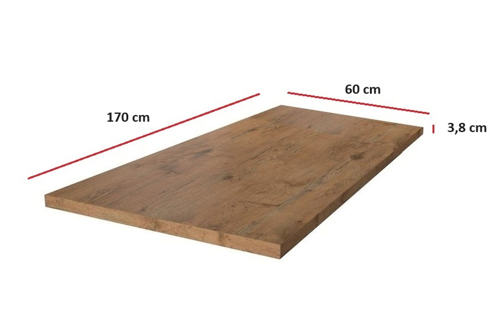Arbeitsplatte 170 cm 38 mm Küchenzeile Küchenblock Eiche Lancelot Küche Vigo