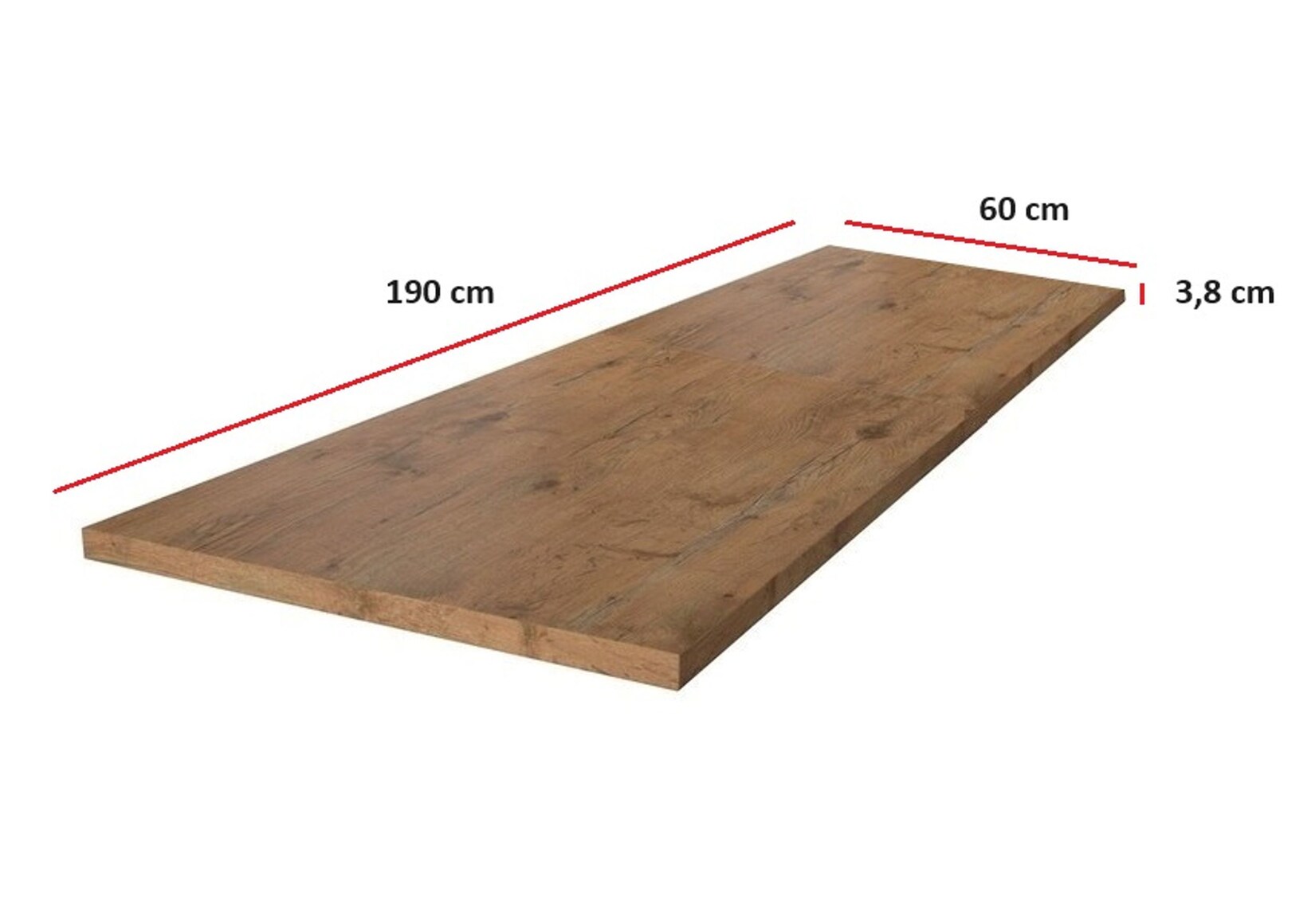 Arbeitsplatte 190 cm 38 mm Küchenzeile Küchenblock Eiche Lancelot Küche Vigo