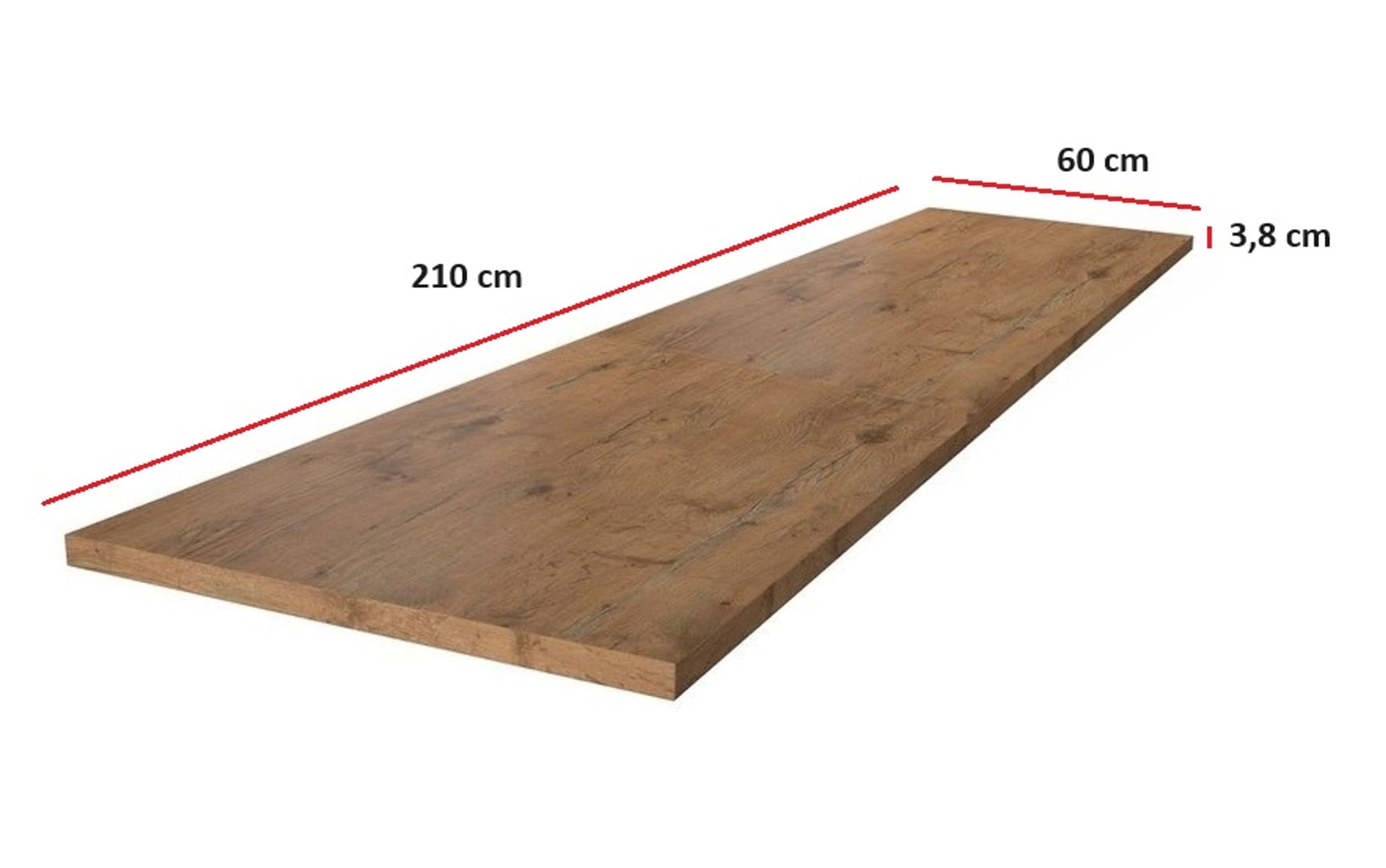 Arbeitsplatte 210 cm 38 mm K&uuml;chenzeile K&uuml;chenblock Eiche Lancelot K&uuml;che Vigo - Bild 1